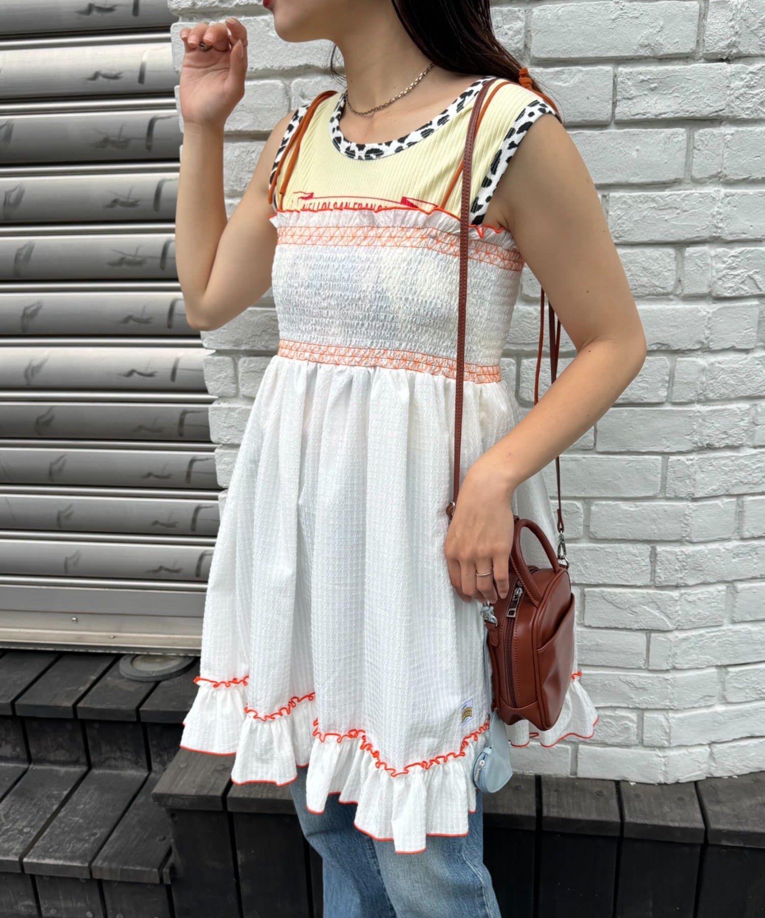 HELLO.SANFRANCISCO 2WAYシャーリングチュニックベアワンピ HELLO.SANFRANCISCO】2WAYシャーリングチュニックベアワンピ