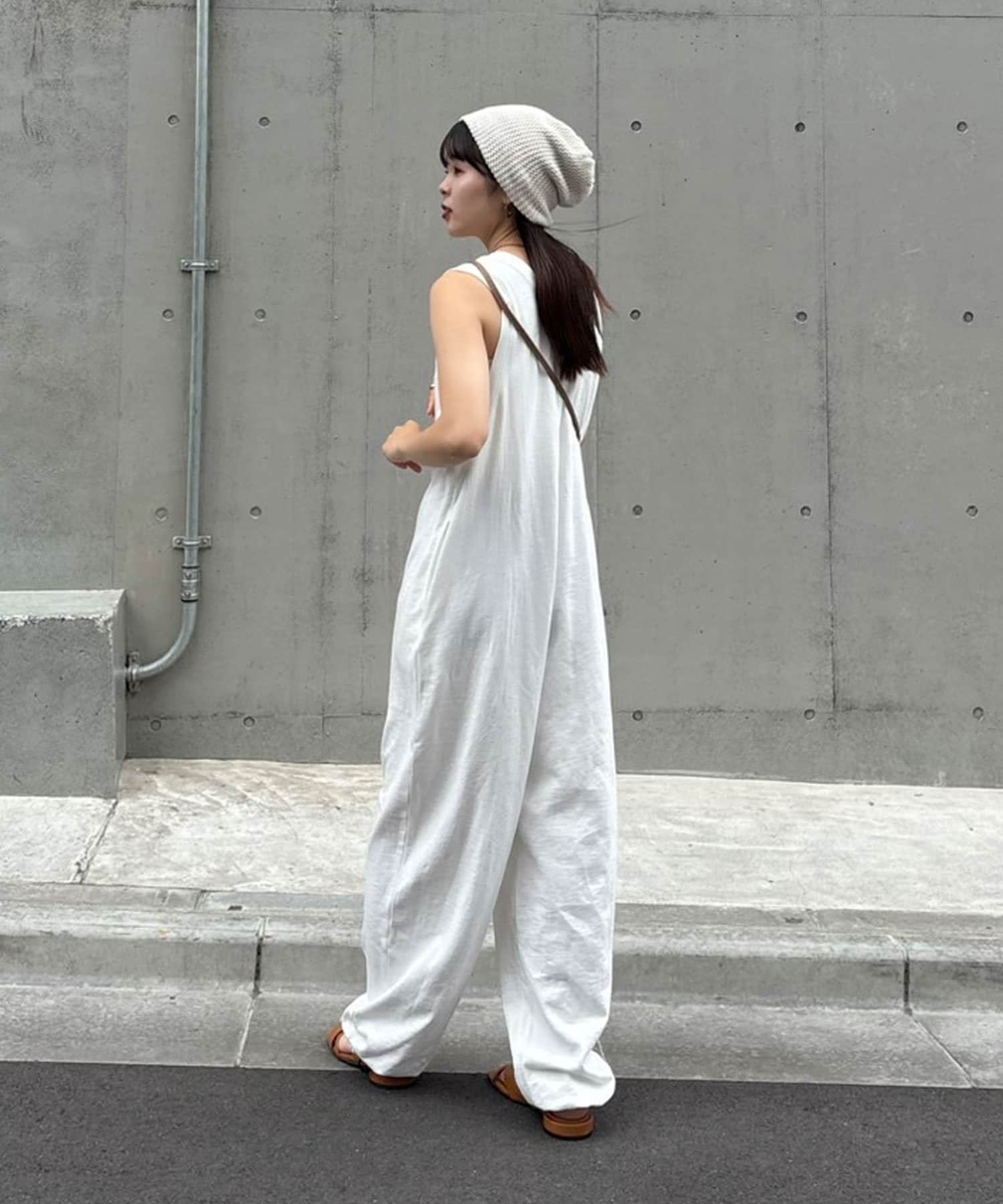 willow】【新色追加】スラブ裏毛裾ドロストオールインワン