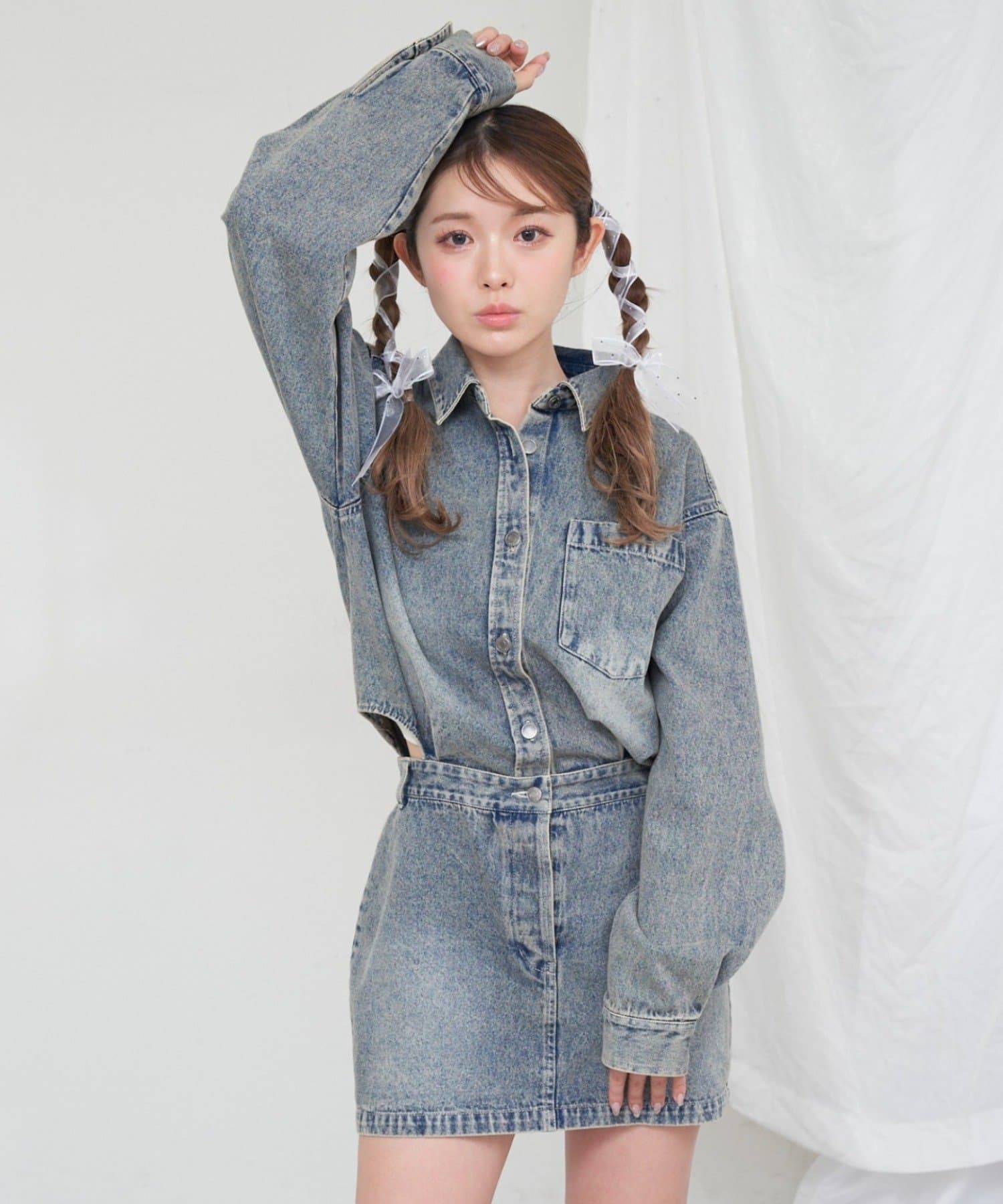 OUTLET(アウトレット) 【RAY CASSIN】デニムミニワンピース / コンビネゾン