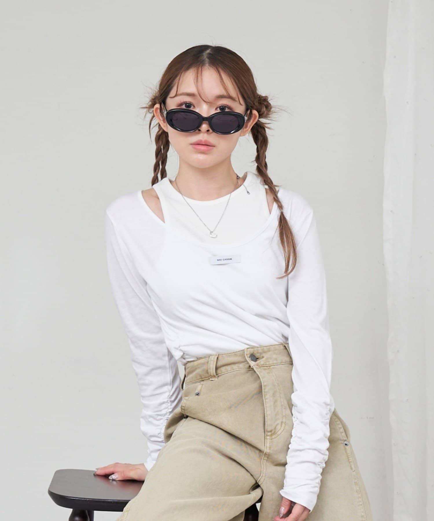 OUTLET(アウトレット) 【RAY CASSIN】アメスリレイヤードロングTシャツ