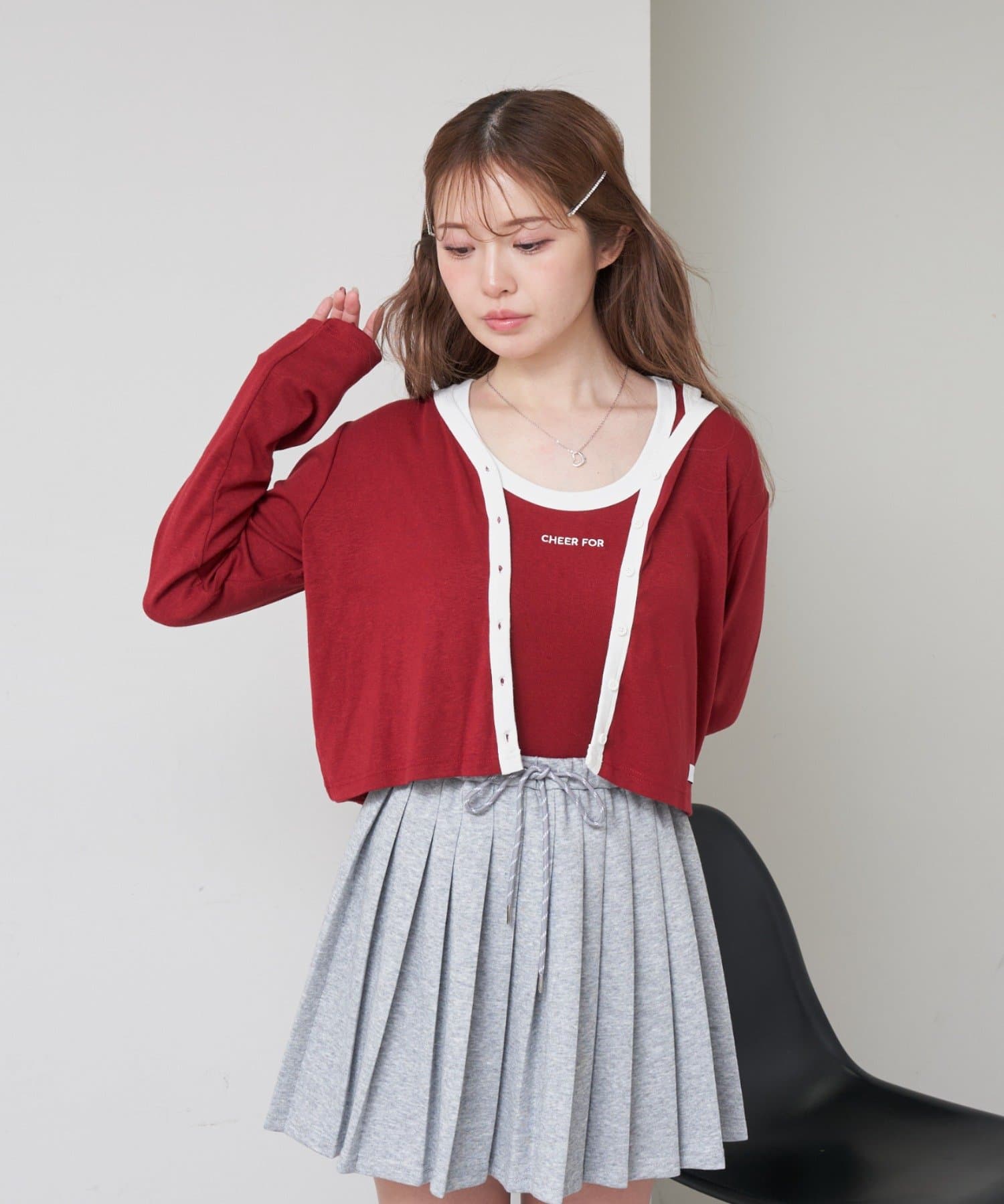 OUTLET(アウトレット) 【RAY CASSIN】ロゴタンクセットカーディガン