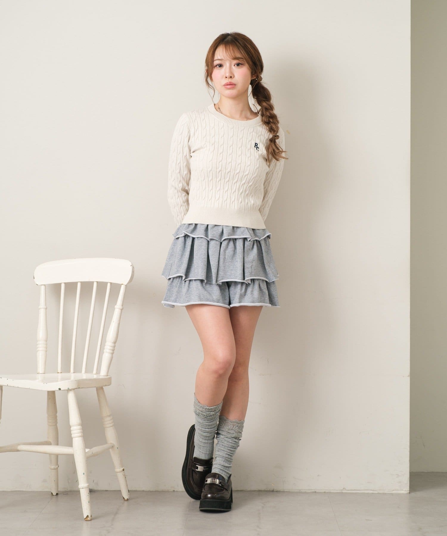 RAY CASSIN】胸刺繍ケーブルニット | OUTLET(アウトレット