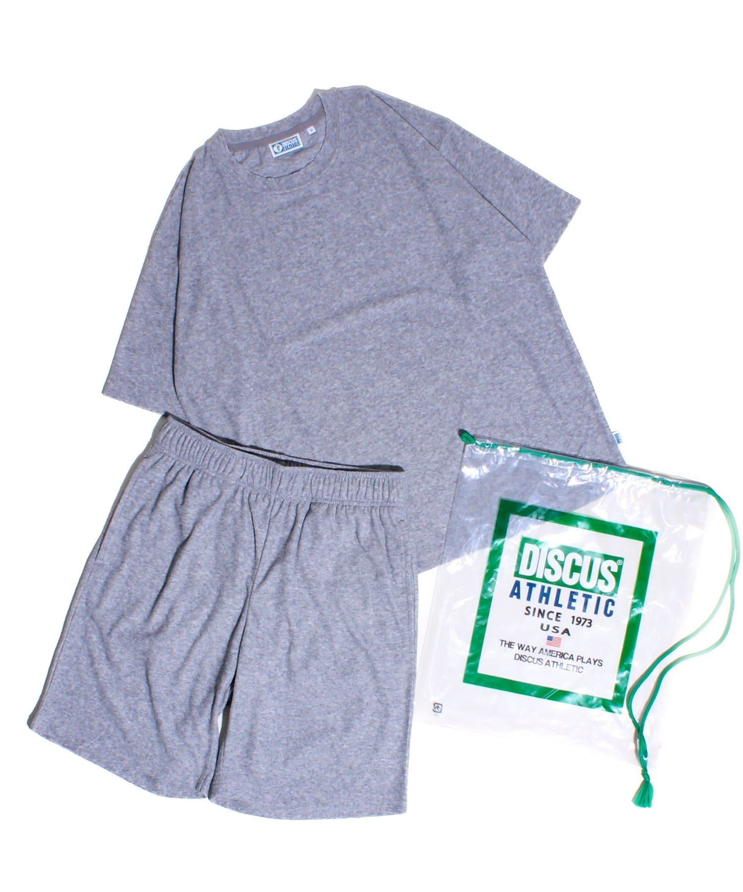 【一部店舗限定商品】ディスカスより、半袖Tシャツ＆ショートパンツ＆収納バッグの3点セットアイテムが登場。・ルームウェア/ワンマイルウェア/パジャマとして〇・柔らかな肌触りの良いパイル生地を使用・トップ