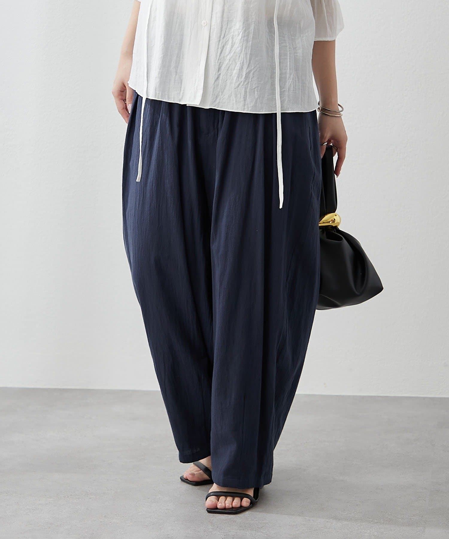 NICE CLAUP / OLIVE des OLIVE OUTLET(ナイスクラップ  / オリーブ デ オリーブ アウトレット) 【continuer】麻調カーブパンツ
