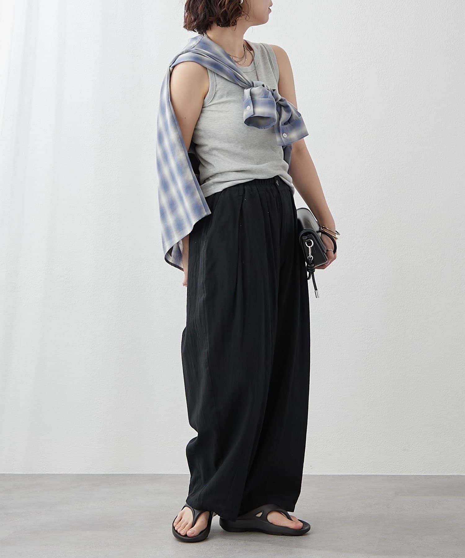 NICE CLAUP / OLIVE des OLIVE OUTLET(ナイスクラップ  / オリーブ デ オリーブ アウトレット) 【continuer】麻調カーブパンツ