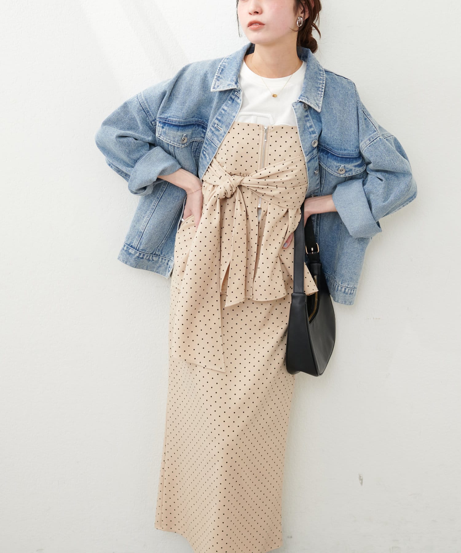 NICE CLAUP / OLIVE des OLIVE OUTLET(ナイスクラップ  / オリーブ デ オリーブ アウトレット) 【natural couture】＜osono＞２WAYビスチェ付きスカート
