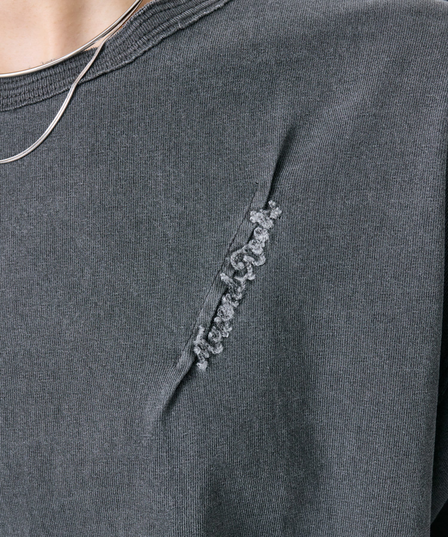 PUAL CE CIN(ピュアルセシン) タックロゴ刺繍Tシャツ