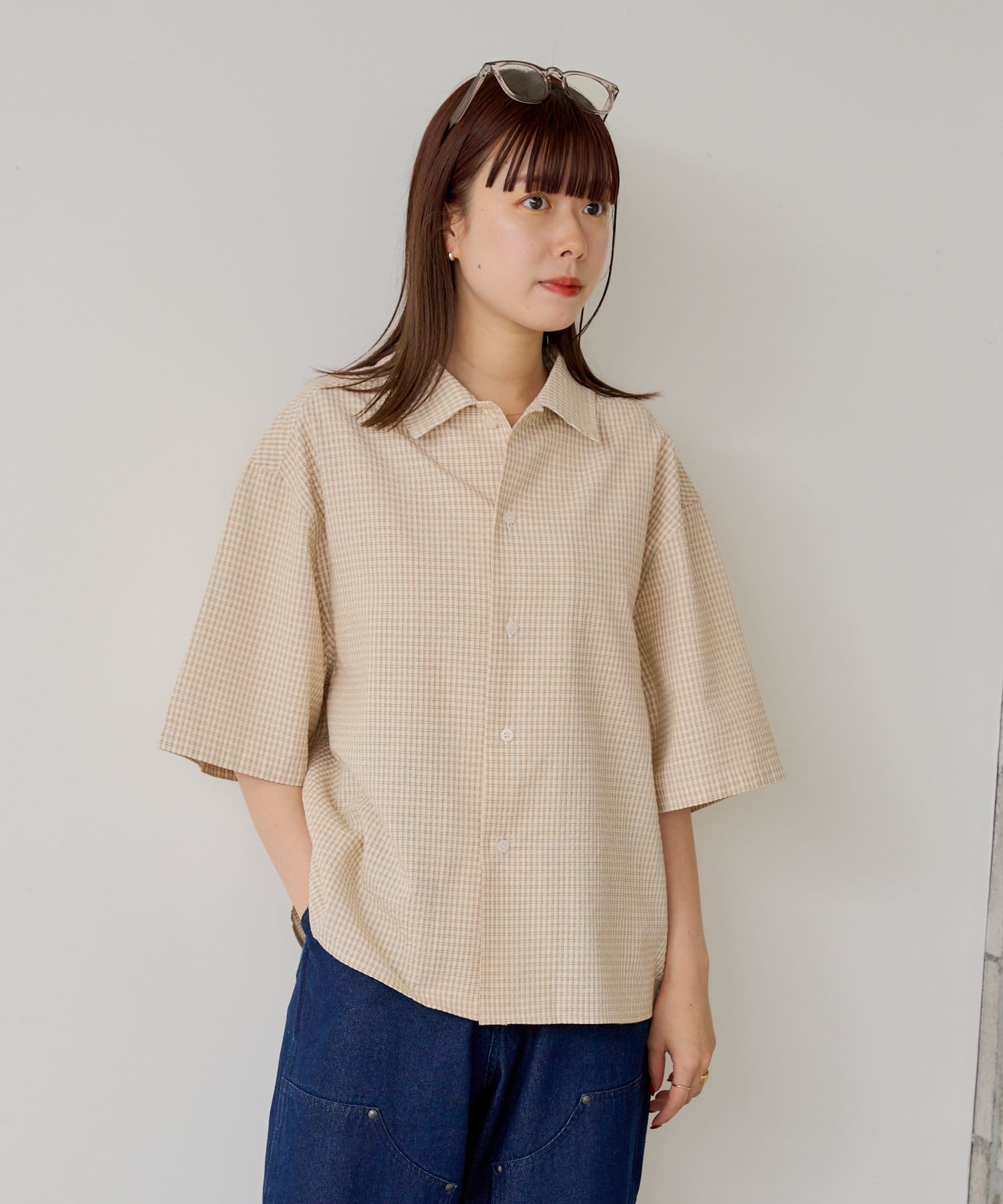 Kastane whimsic チェックシャツ ブラウン Kastane】【WHIMSIC】チェックシャツ | OUTLET(アウトレット