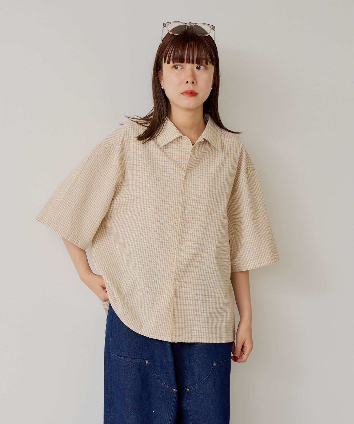 Kastane - kastane【WHIMSIC】ストレッチシアサッカーショート スリーブシャツ WHIMSIC/SETUP対応】ストレッチシアサッカーショートスリーブ
