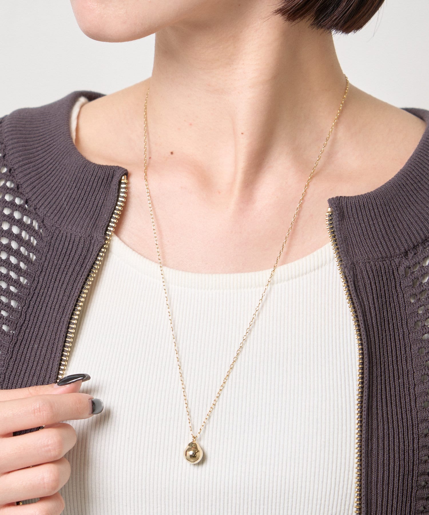 トップボールチェーンネックレス | Jena espace merveilleux