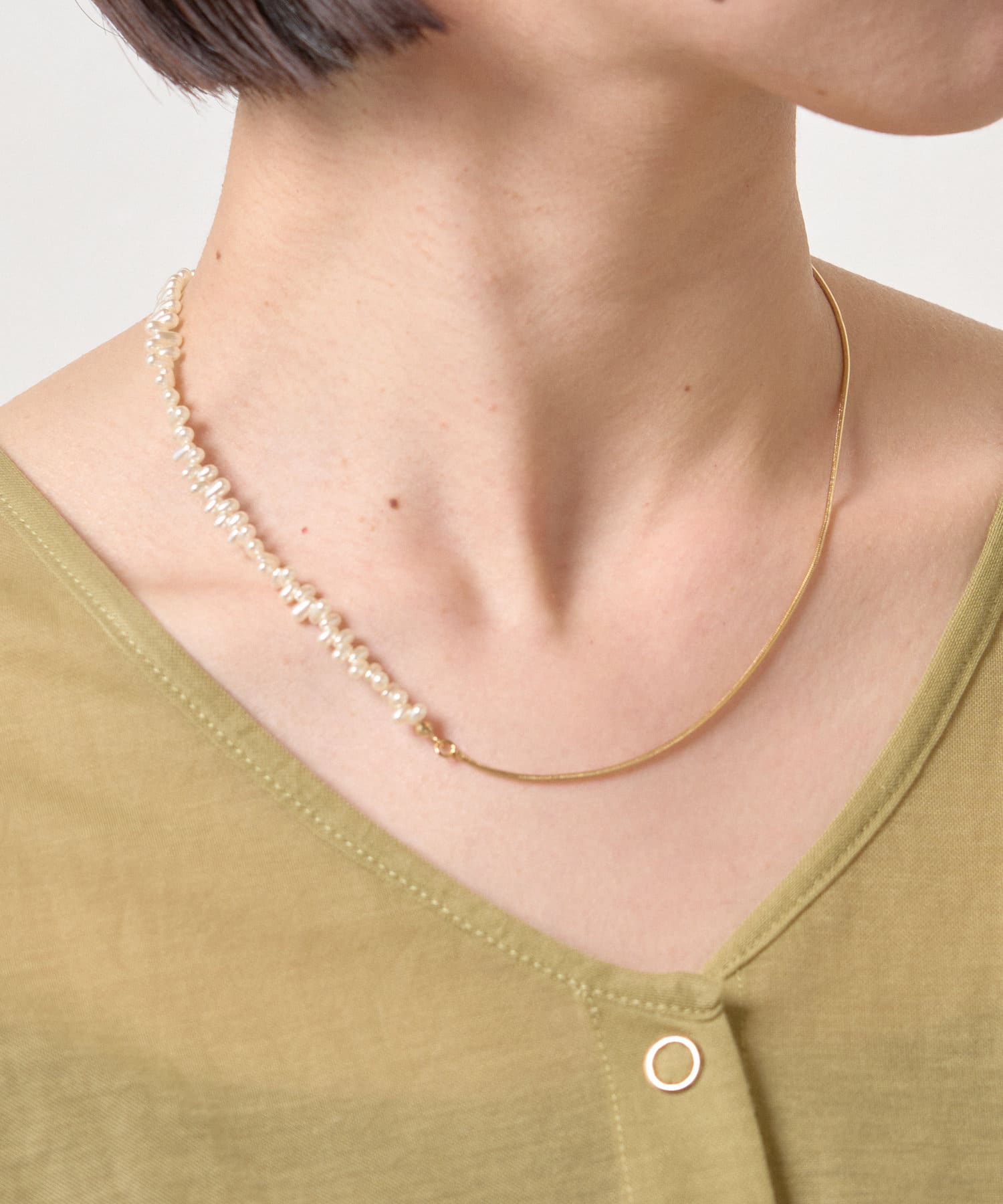 Jena　espace merveilleux(ジェナ　エスパスメルヴェイユ) パールミックススライドネックレス