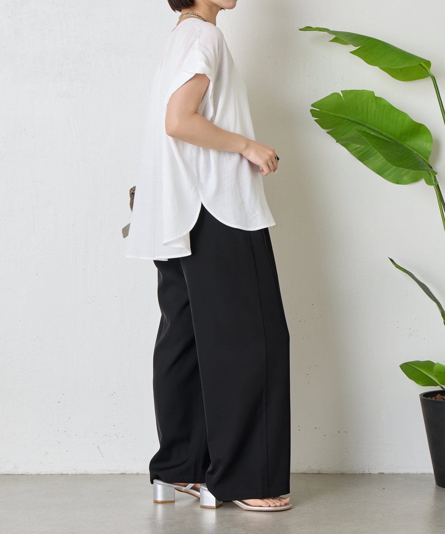 ブラウス シャツ 「美ラクシャツ」リネンライク袖タックシャツ レディース Jena espace merveilleux｜【美ラクシャツ】リネンライク袖