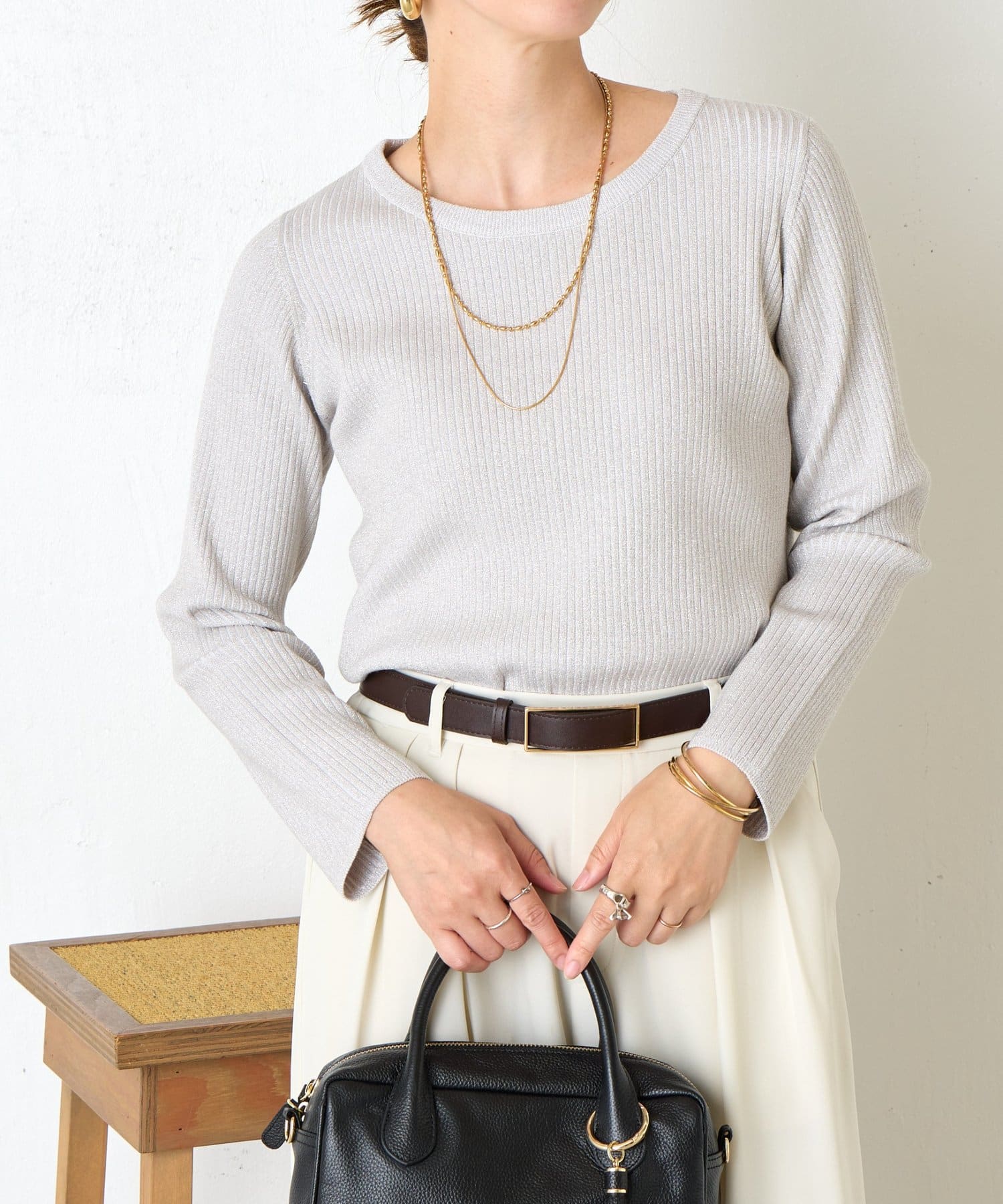 Jena　espace merveilleux(ジェナ　エスパスメルヴェイユ) ストレッチラメニット