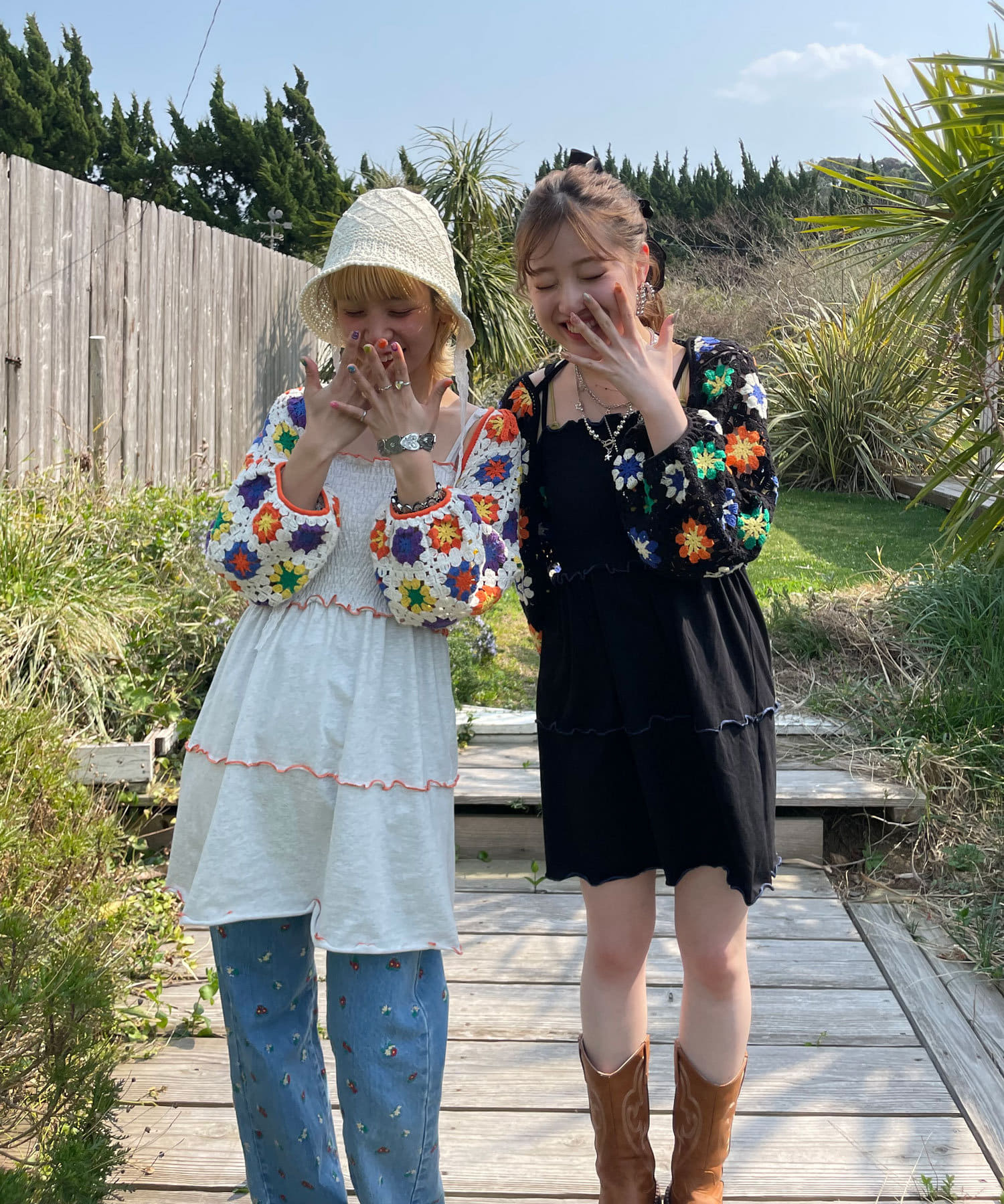 CIAOPANIC(チャオパニック) 【HELLO.SANFRANCISCO/ハローサンフランシスコ】クロシェボレロ付きキャミチュニックワンピ