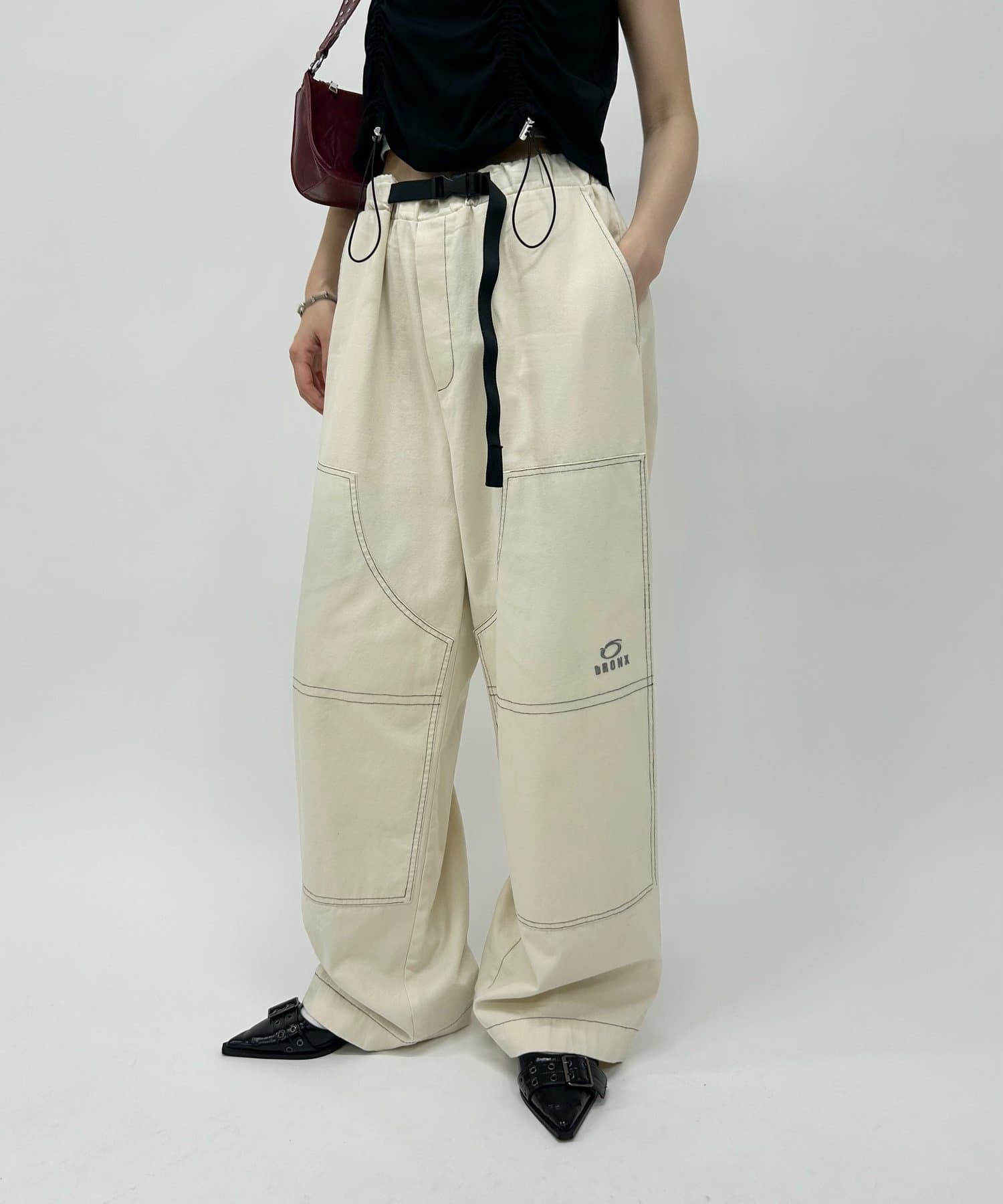OUTLET(アウトレット) 【WHO'S WHO gallery】BRONXステッチダブルニーイージーパンツ