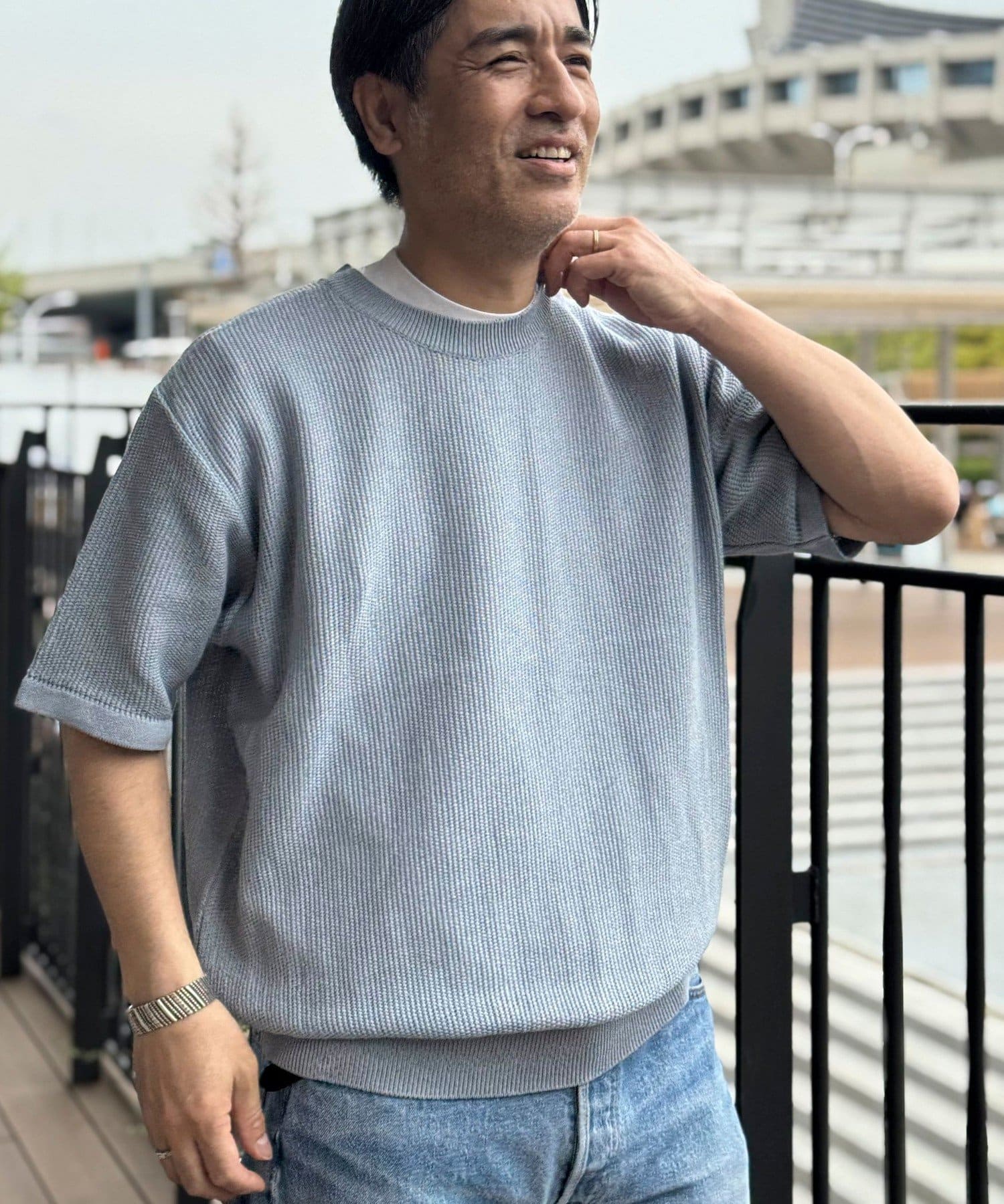 NOLLEY'S(ノーリーズ) 【BATONER】OX SUMMER KNIT CREW NECK S/S