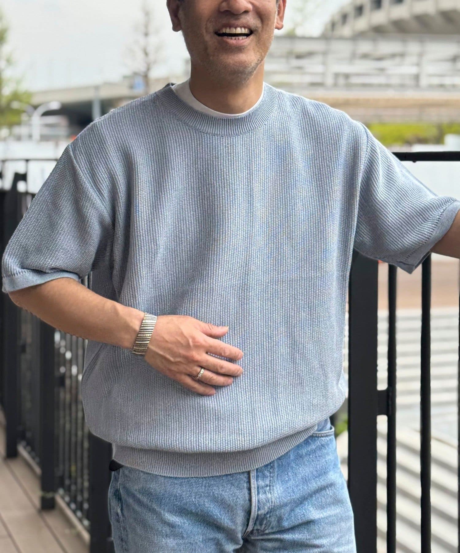 NOLLEY'S(ノーリーズ) 【BATONER】OX SUMMER KNIT CREW NECK S/S