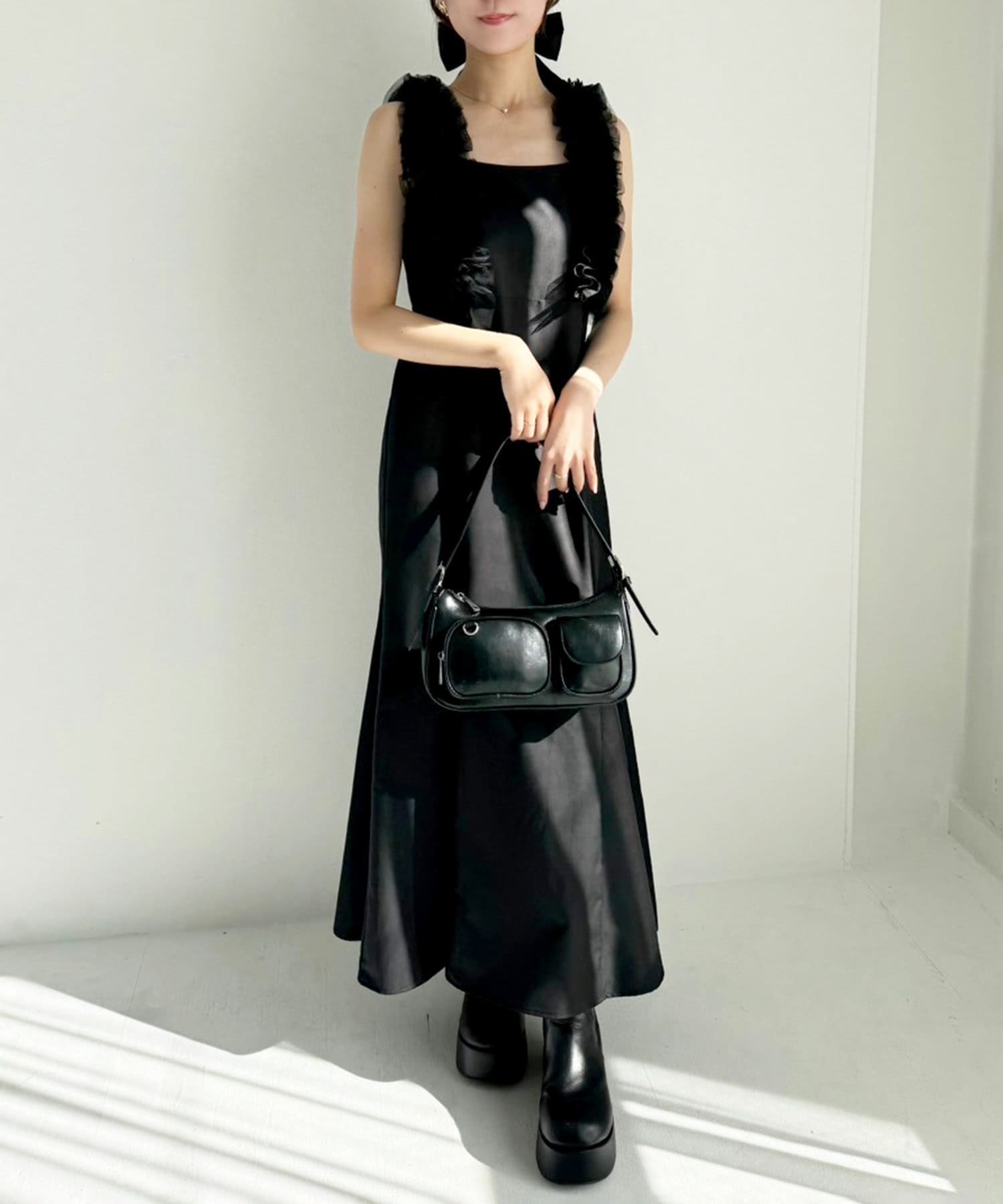 NICE CLAUP / OLIVE des OLIVE OUTLET(ナイスクラップ  / オリーブ デ オリーブ アウトレット) 【one after another】肩フリルワンピ