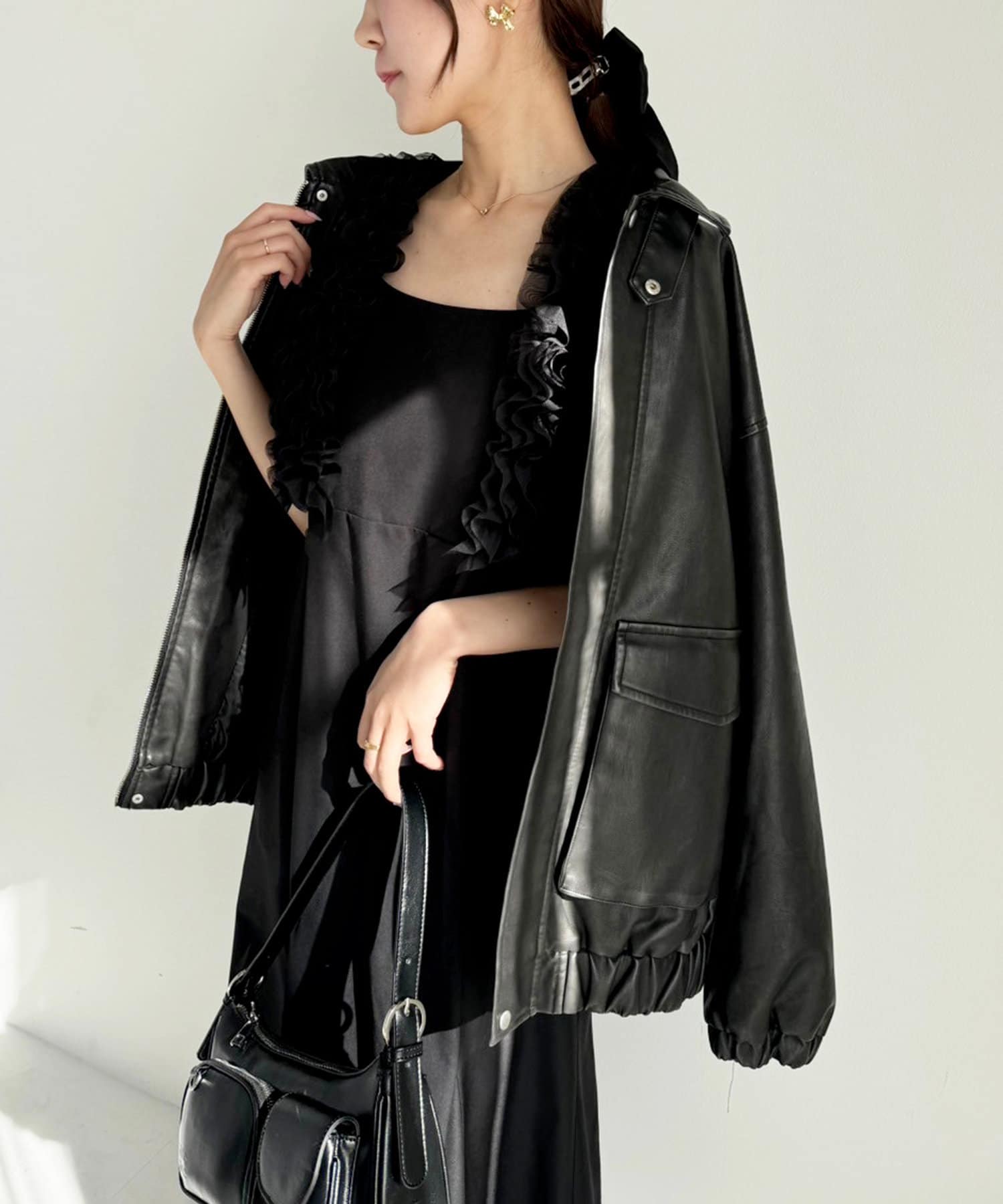 NICE CLAUP / OLIVE des OLIVE OUTLET(ナイスクラップ  / オリーブ デ オリーブ アウトレット) 【one after another】肩フリルワンピ