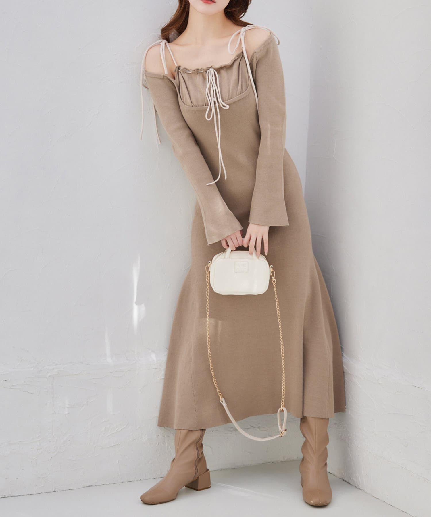 NICE CLAUP / OLIVE des OLIVE OUTLET(ナイスクラップ  / オリーブ デ オリーブ アウトレット) 【one after another】推し活ニットワンピ