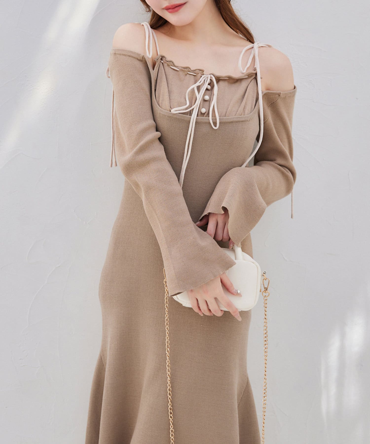 NICE CLAUP / OLIVE des OLIVE OUTLET(ナイスクラップ  / オリーブ デ オリーブ アウトレット) 【one after another】推し活ニットワンピ