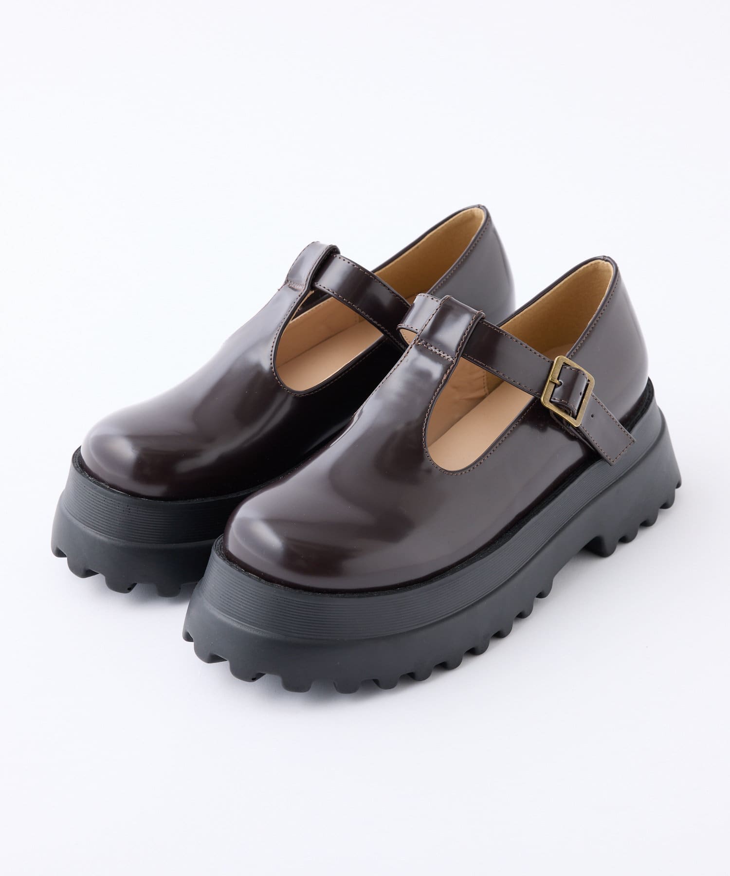 NICE CLAUP / OLIVE des OLIVE OUTLET(ナイスクラップ  / オリーブ デ オリーブ アウトレット) 【one after another】タンクソールTストラップシューズ