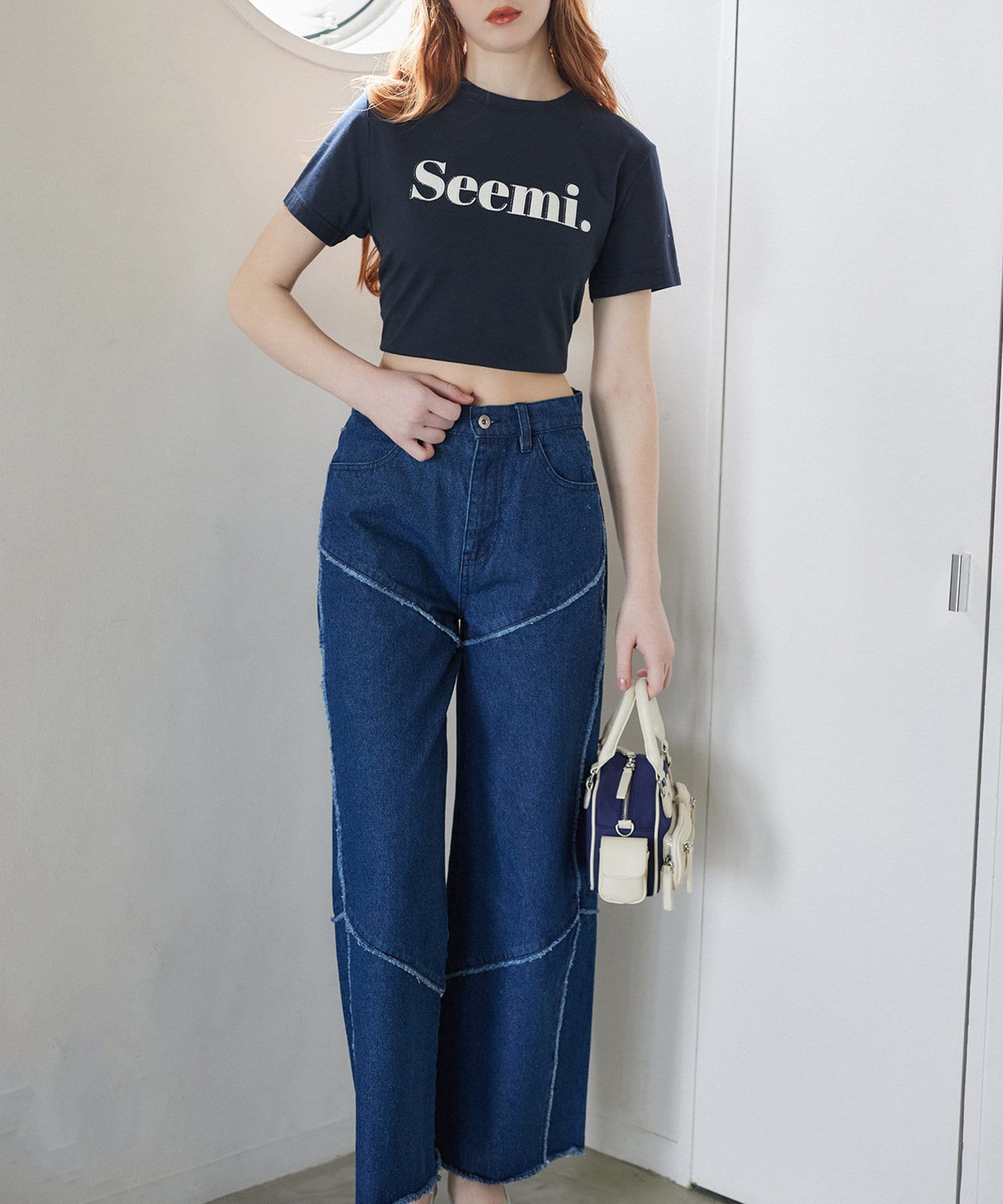 NICE CLAUP / OLIVE des OLIVE OUTLET(ナイスクラップ  / オリーブ デ オリーブ アウトレット) 【Seemi.】ワイドデニムパンツ