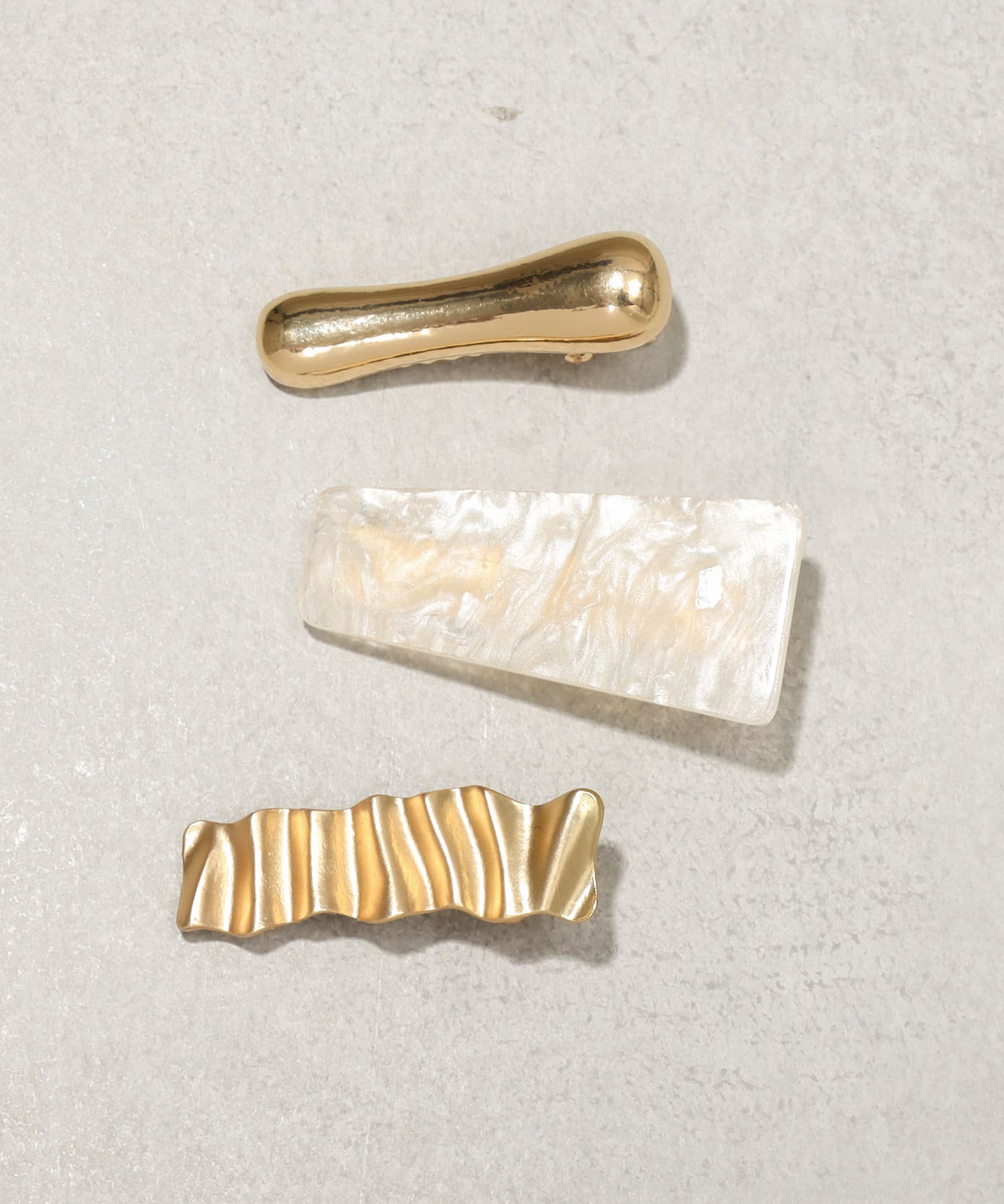 3COINS(スリーコインズ) メタルラメクリップ3個セット