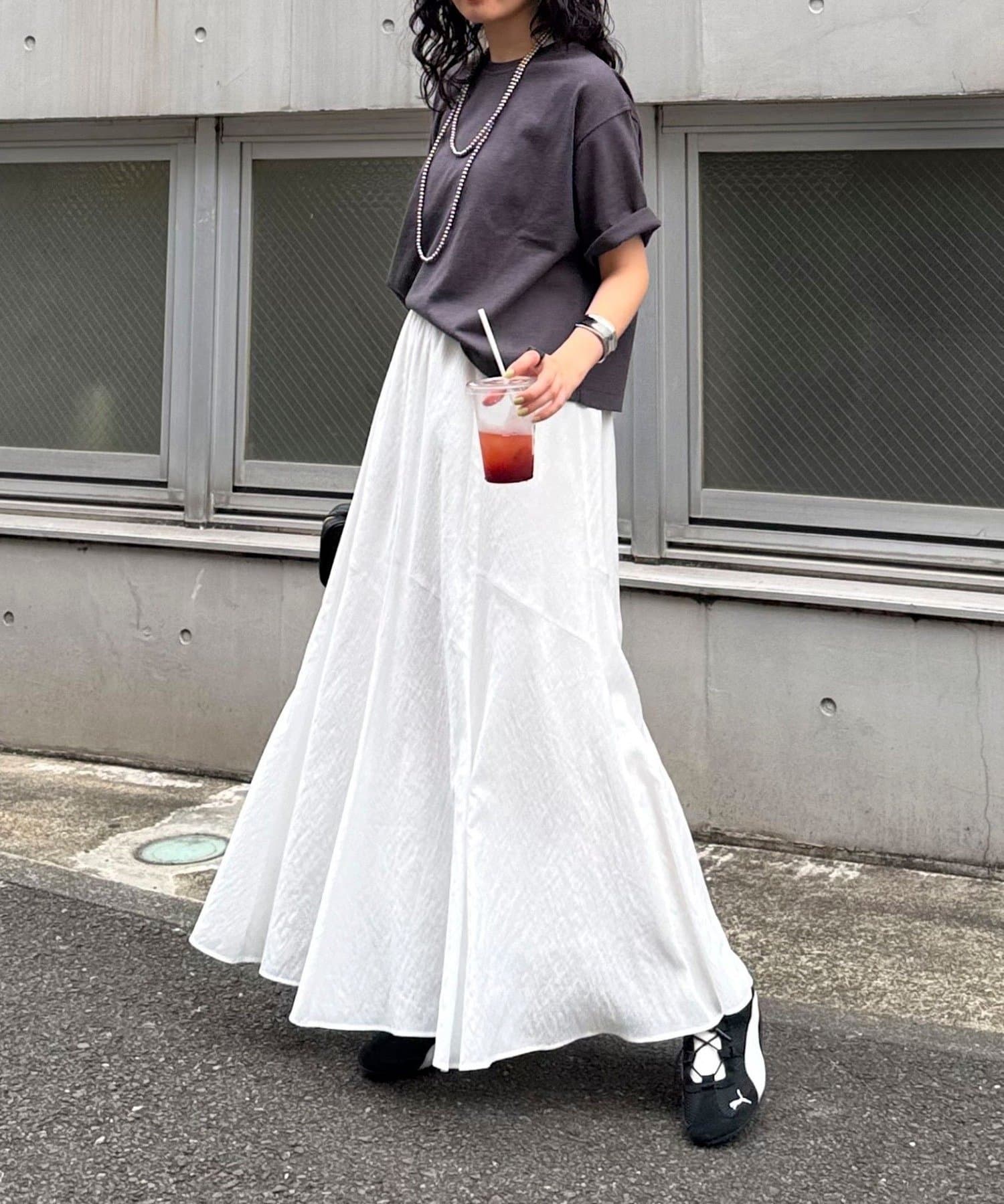 良品☆アンスリード フレアスカート サークル タック Aライン ギャザー 配色 良品☆アンスリード フレアスカート サークル タック Aライン