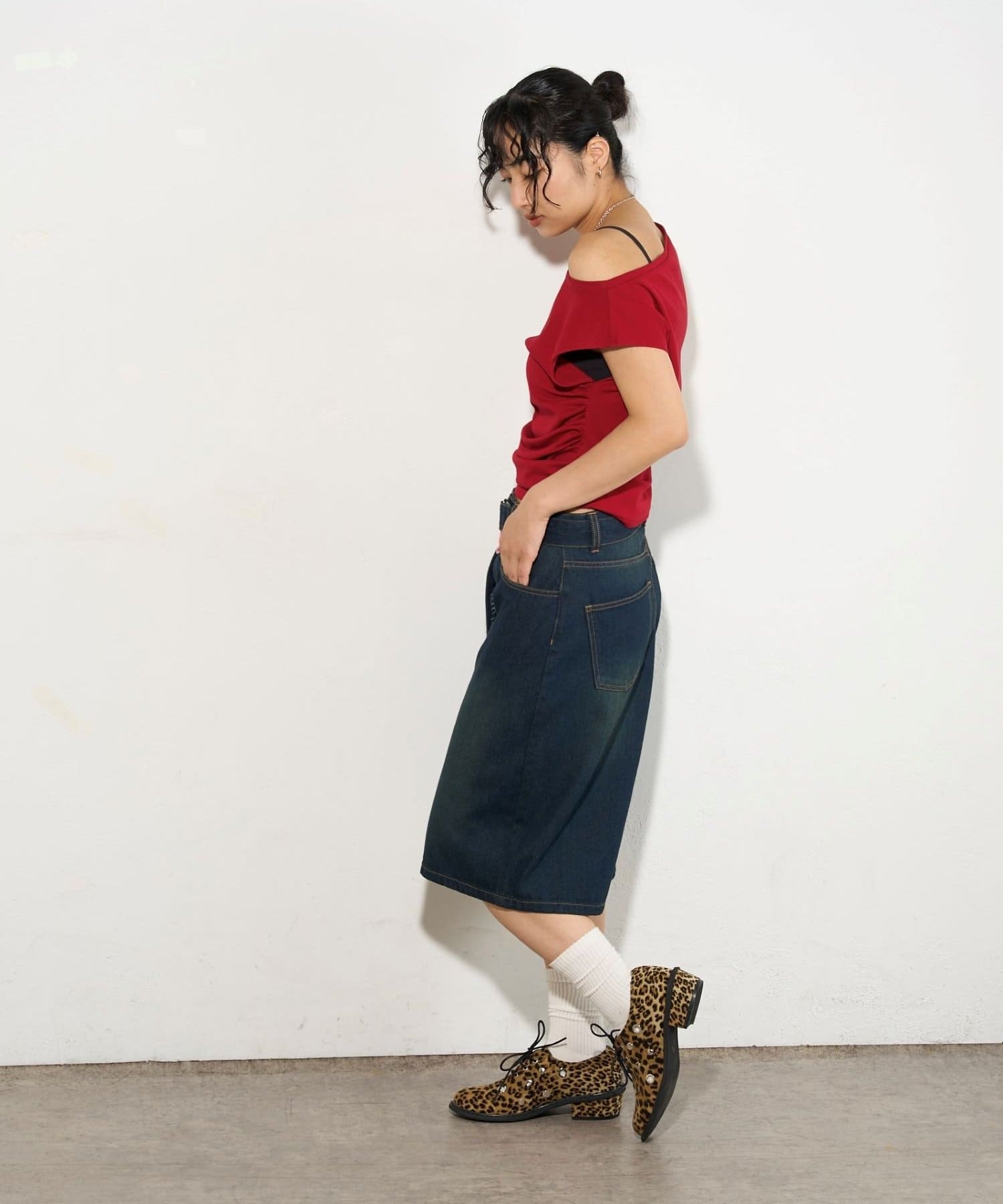 WHO’S WHO gallery(フーズフーギャラリー) 【2サイズ】PFベルト付きデニムハーフパンツ