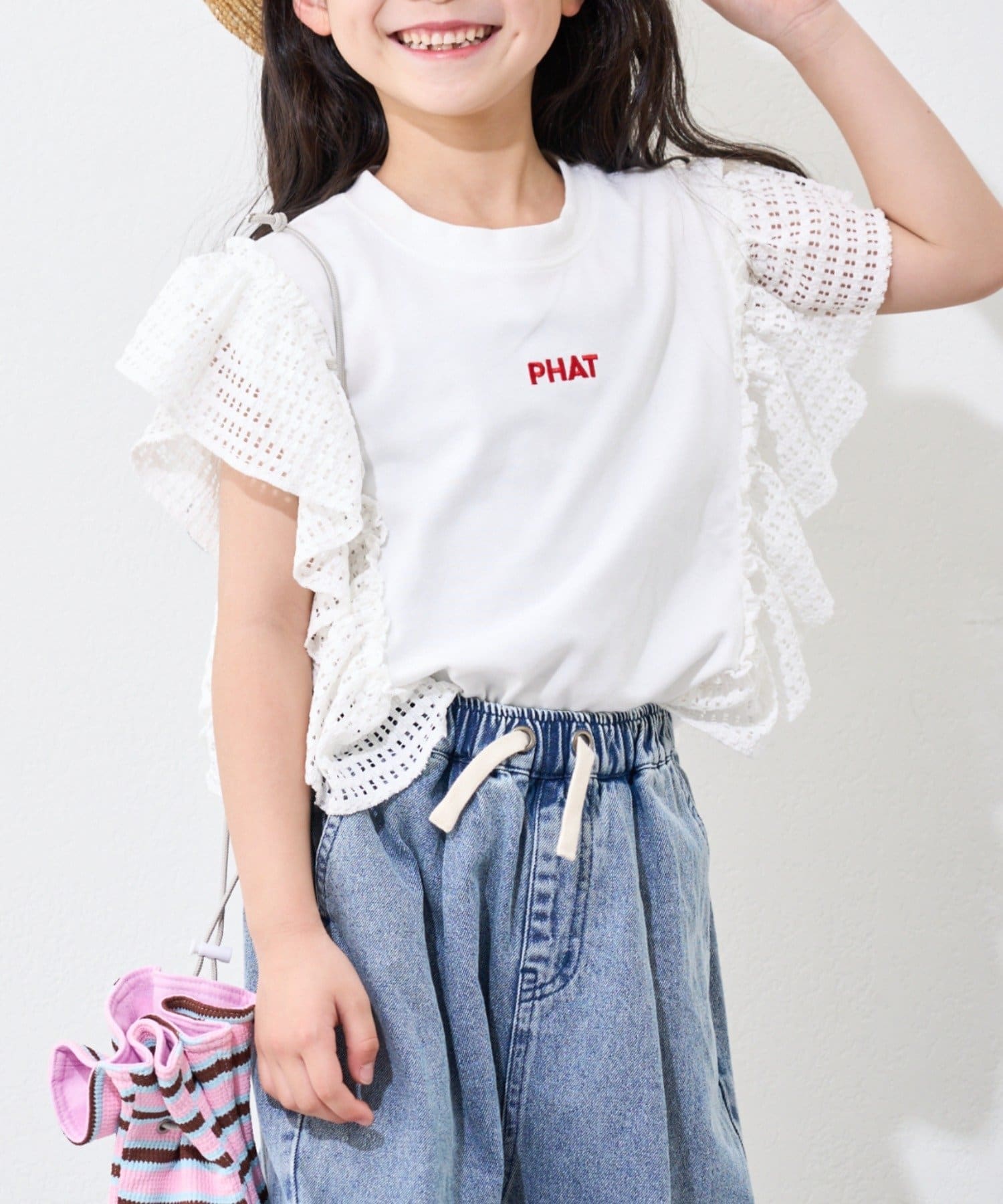 KIDS】メッシュフリルワンポイント刺繍ロゴTEE | CIAOPANIC TYPY