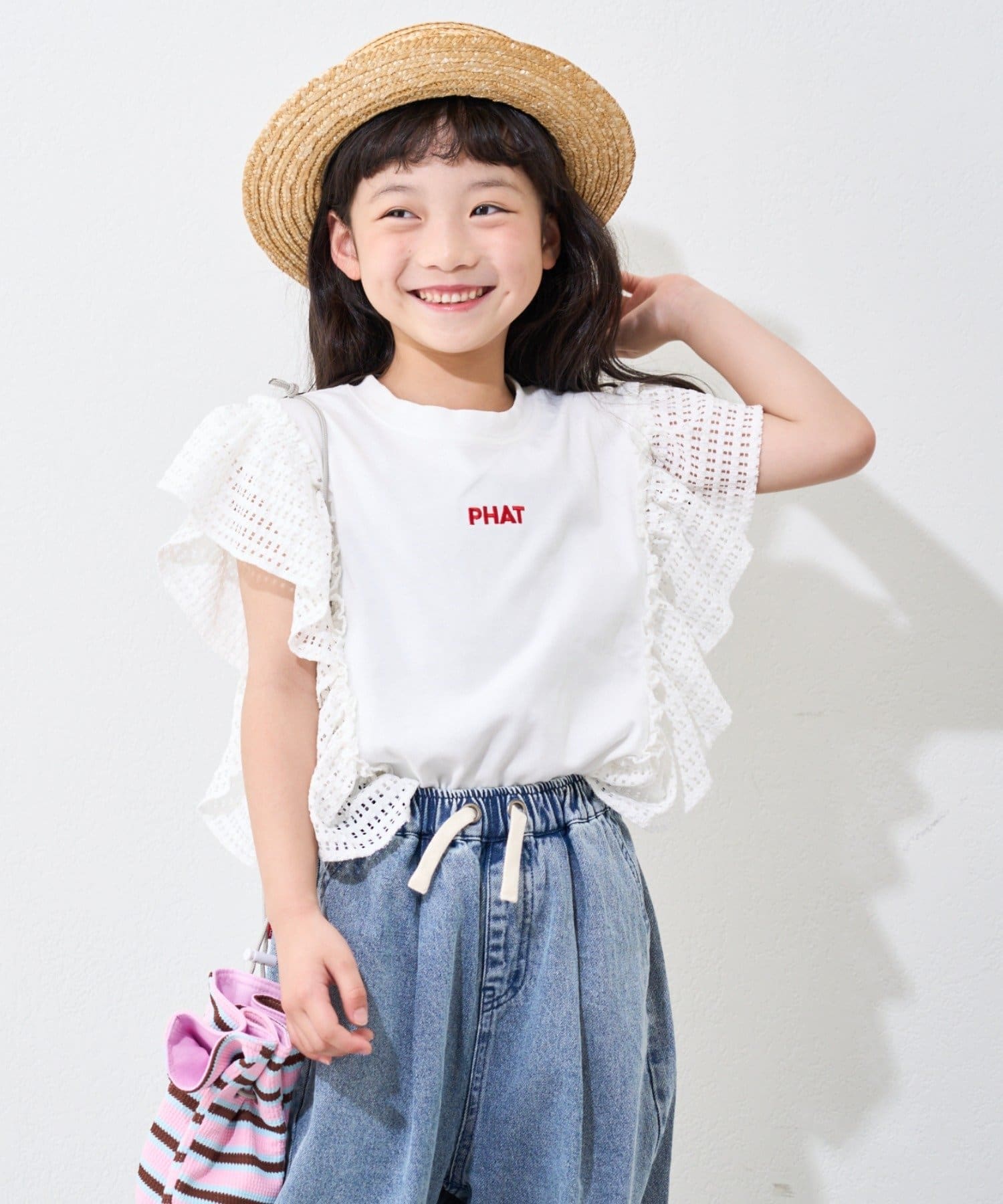 KIDS】メッシュフリルワンポイント刺繍ロゴTEE | CIAOPANIC TYPY