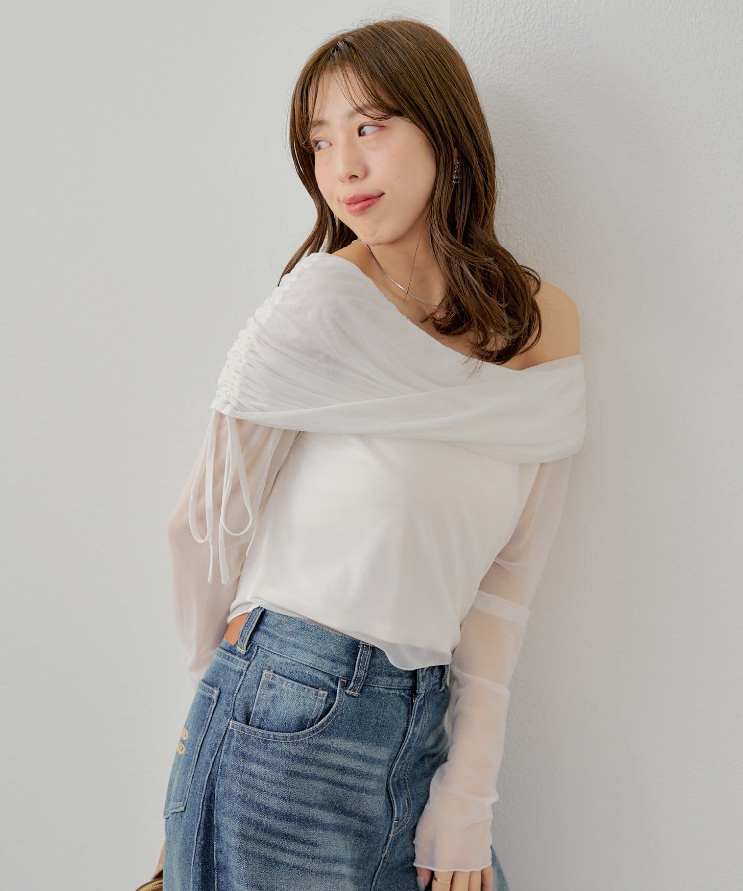 Chico】チュールオフショルトップス | OUTLET(アウトレット)レディース