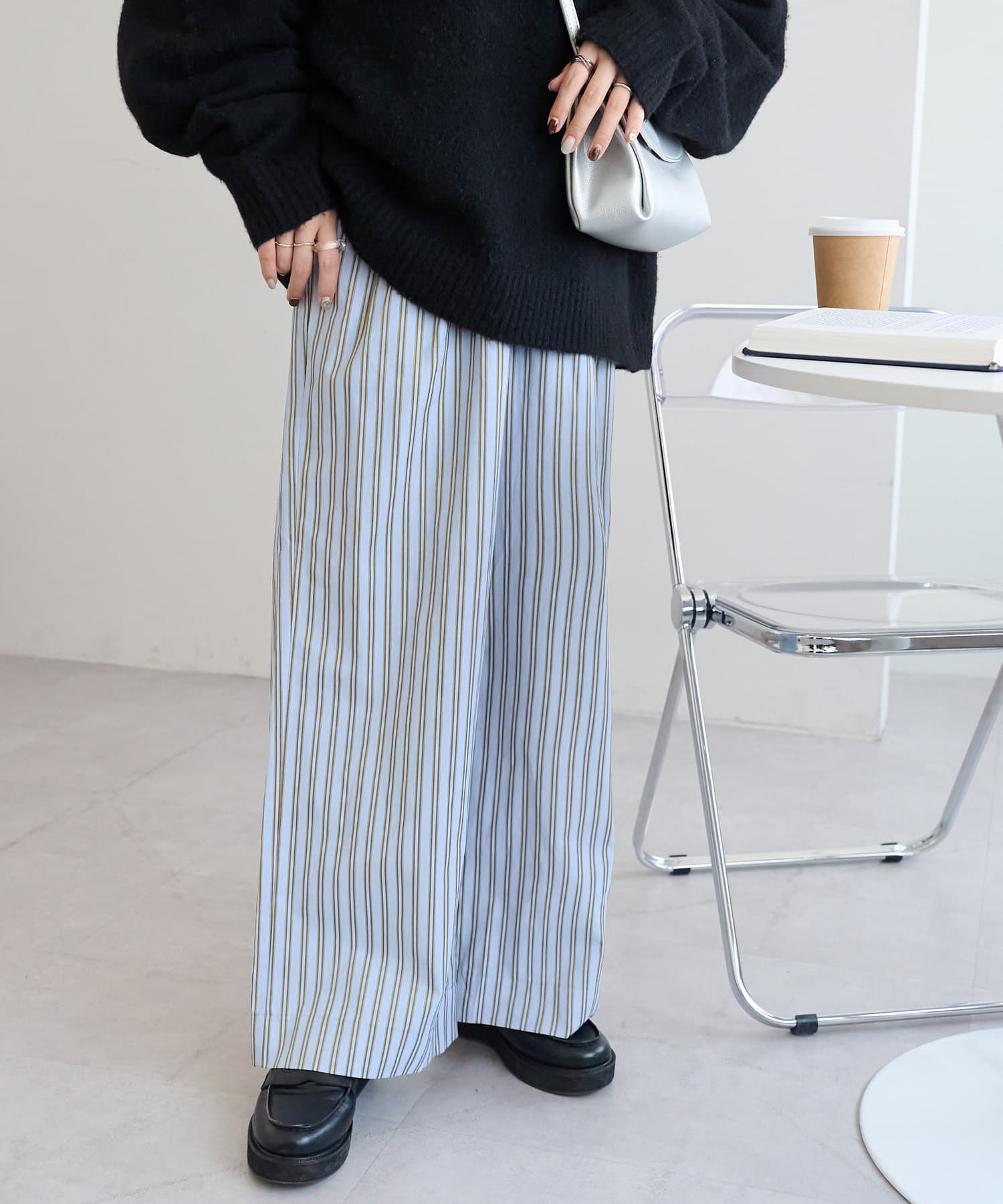 Discoat】アソートストライプワイドパンツ | OUTLET(アウトレット