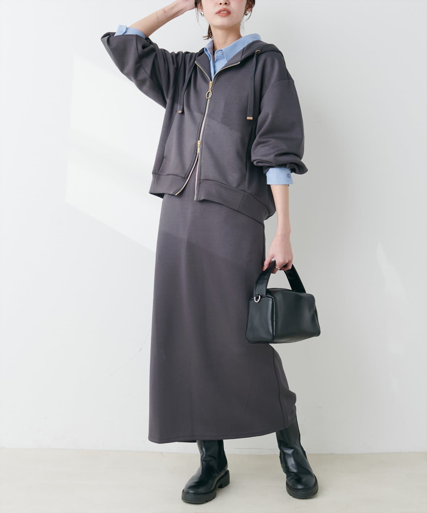 NICE CLAUP / OLIVE des OLIVE OUTLET(ナイスクラップ  / オリーブ デ オリーブ アウトレット) 【natural couture】ふわもちタイトナロースカート