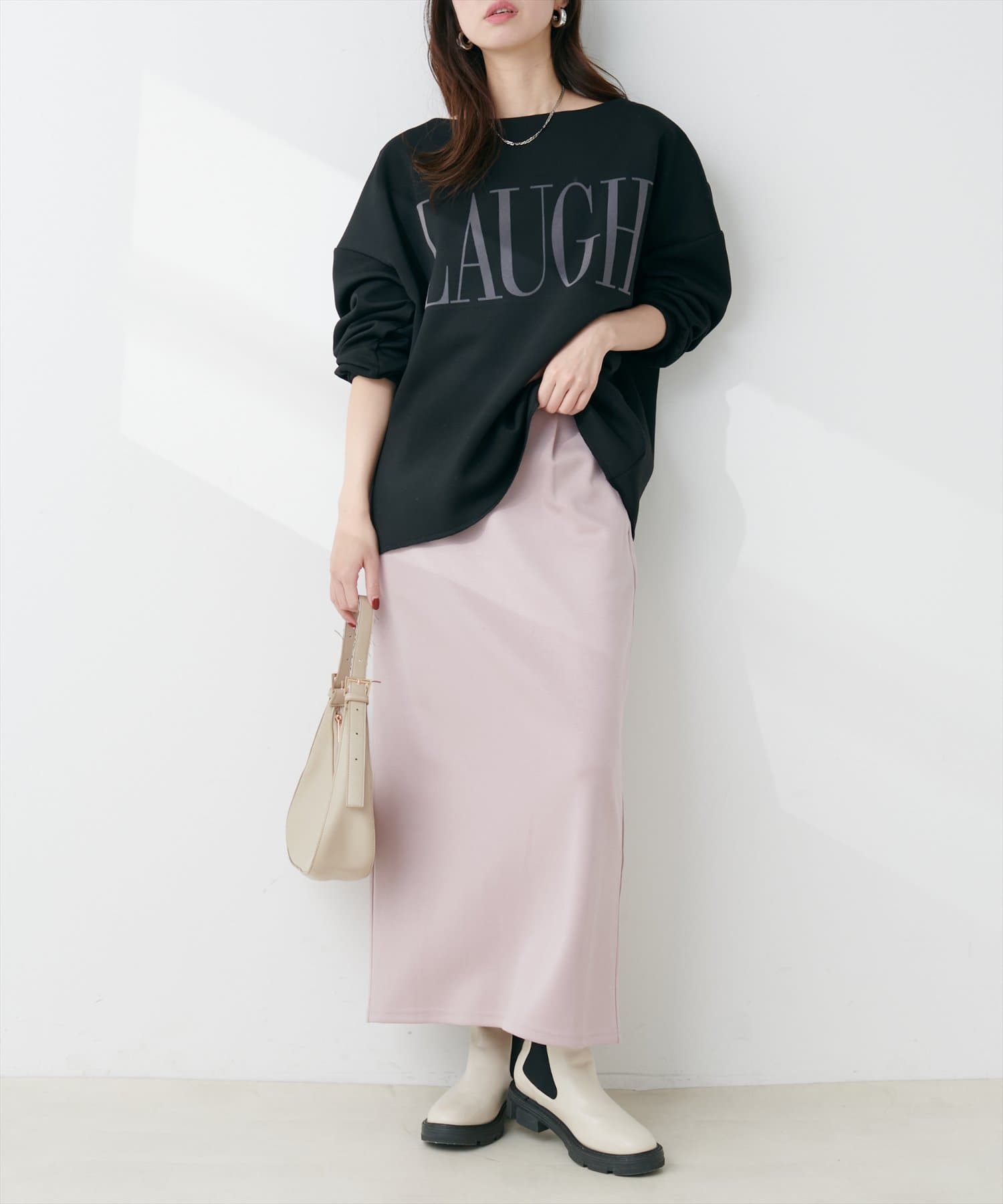 NICE CLAUP / OLIVE des OLIVE OUTLET(ナイスクラップ  / オリーブ デ オリーブ アウトレット) 【natural couture】ふわもちタイトナロースカート