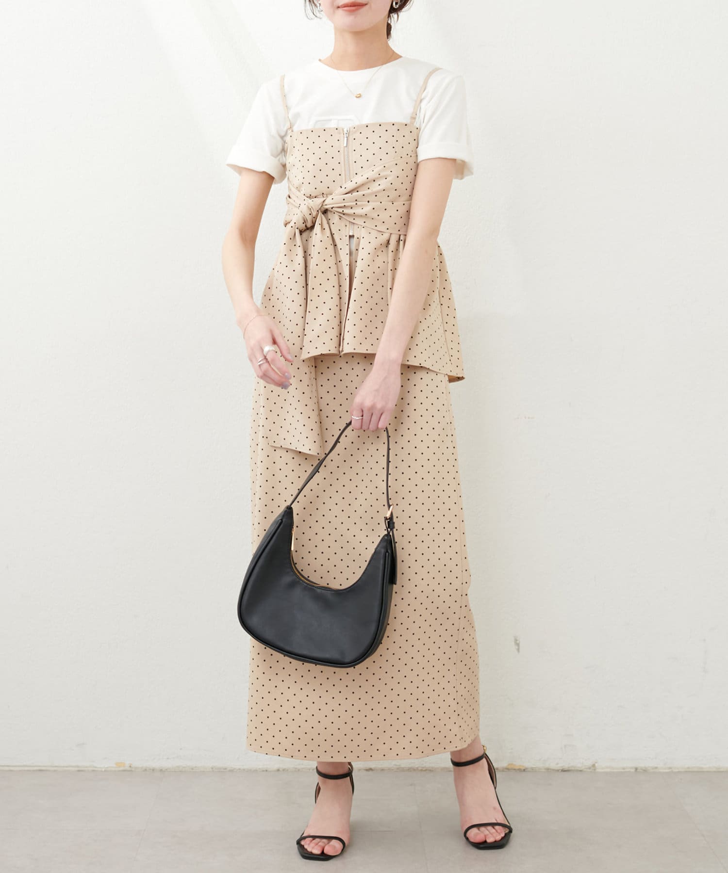 【2025SS natural couture】WEB限定サイズ：Lサイズサイズ補足：ビスチェ　Mサイズ　総丈　48～58cm / 胸囲　72～97cm　　　　　　　　　　　Lサイズ　総丈　52～62