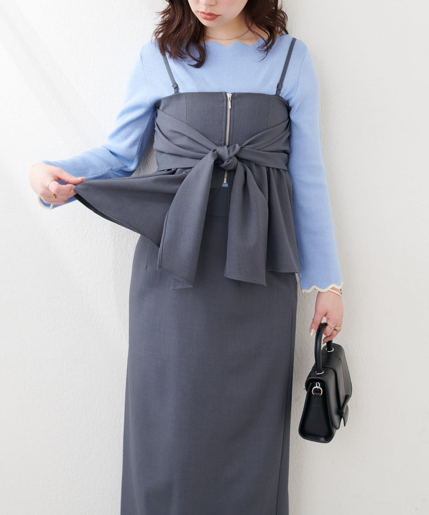 NICE CLAUP / OLIVE des OLIVE OUTLET(ナイスクラップ  / オリーブ デ オリーブ アウトレット) 【natural couture】２WAYビスチェ付きスカート