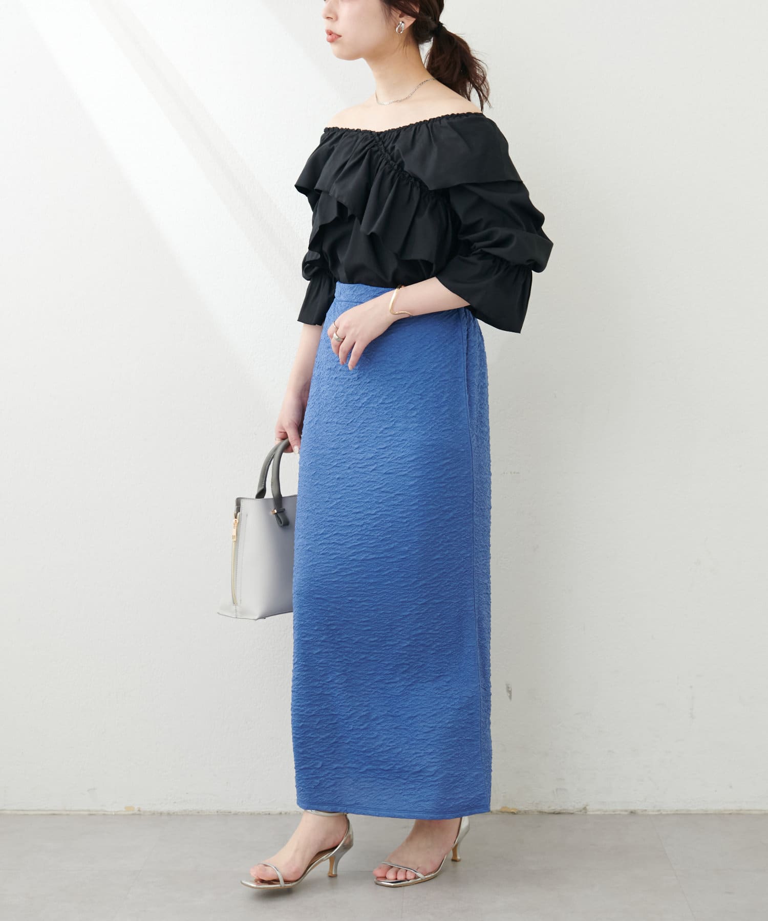 NICE CLAUP / OLIVE des OLIVE OUTLET(ナイスクラップ  / オリーブ デ オリーブ アウトレット) 【natural couture】カットソーJQゆるマーメイドスカート