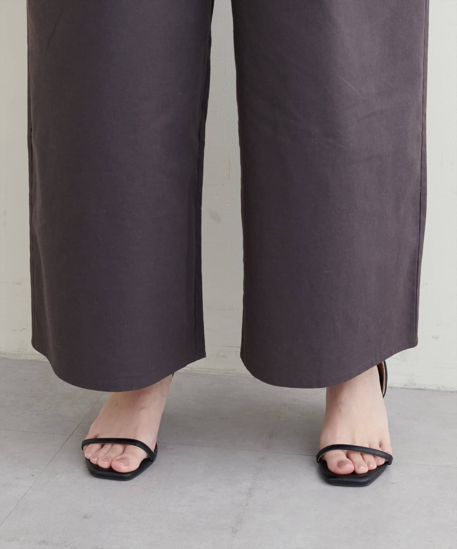 NICE CLAUP / OLIVE des OLIVE OUTLET(ナイスクラップ  / オリーブ デ オリーブ アウトレット) 【natural couture】綿麻シャーリング袖サロペ