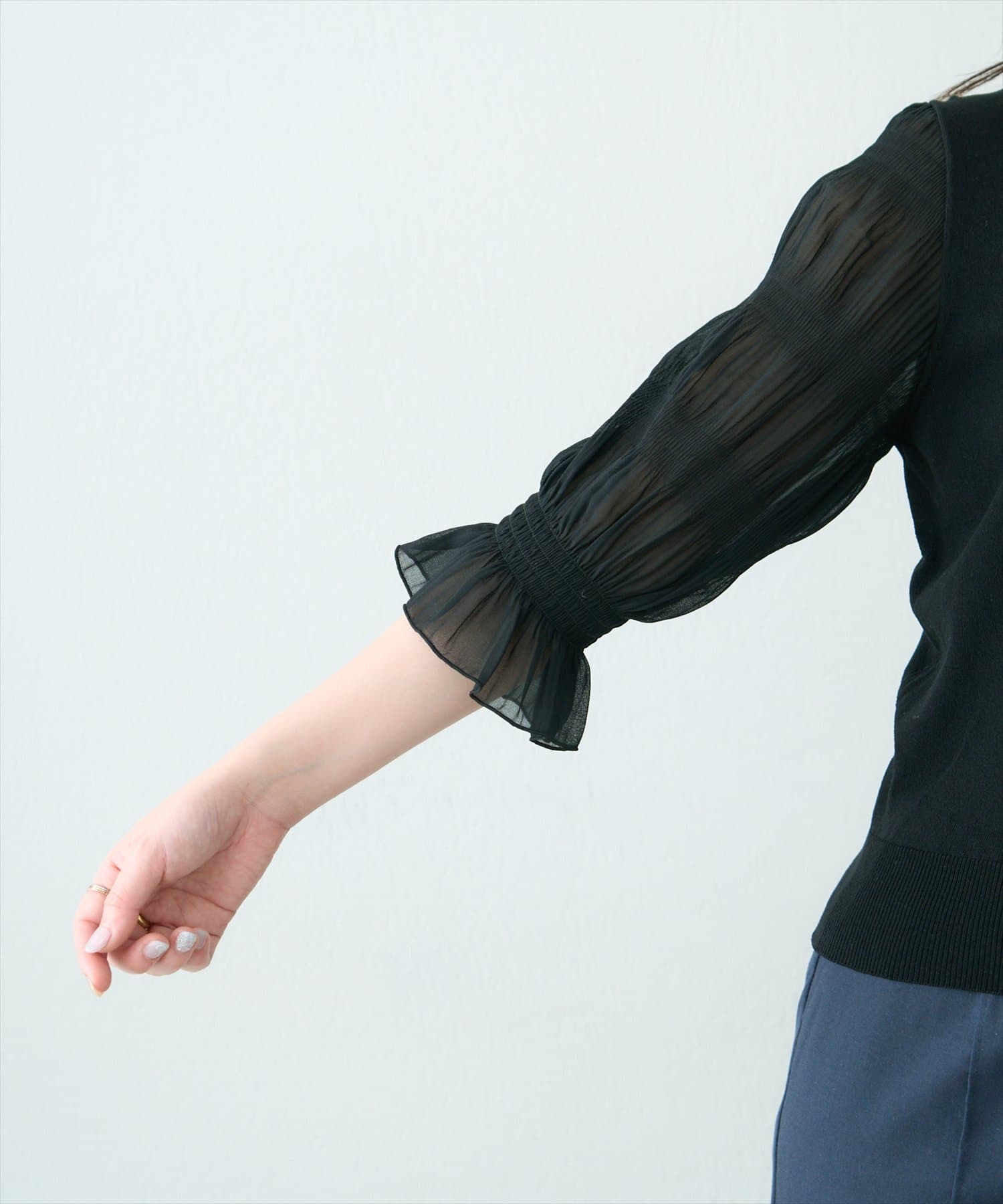 NICE CLAUP / OLIVE des OLIVE OUTLET(ナイスクラップ  / オリーブ デ オリーブ アウトレット) 【natural couture】マジョリカスリーブニットプルオーバー