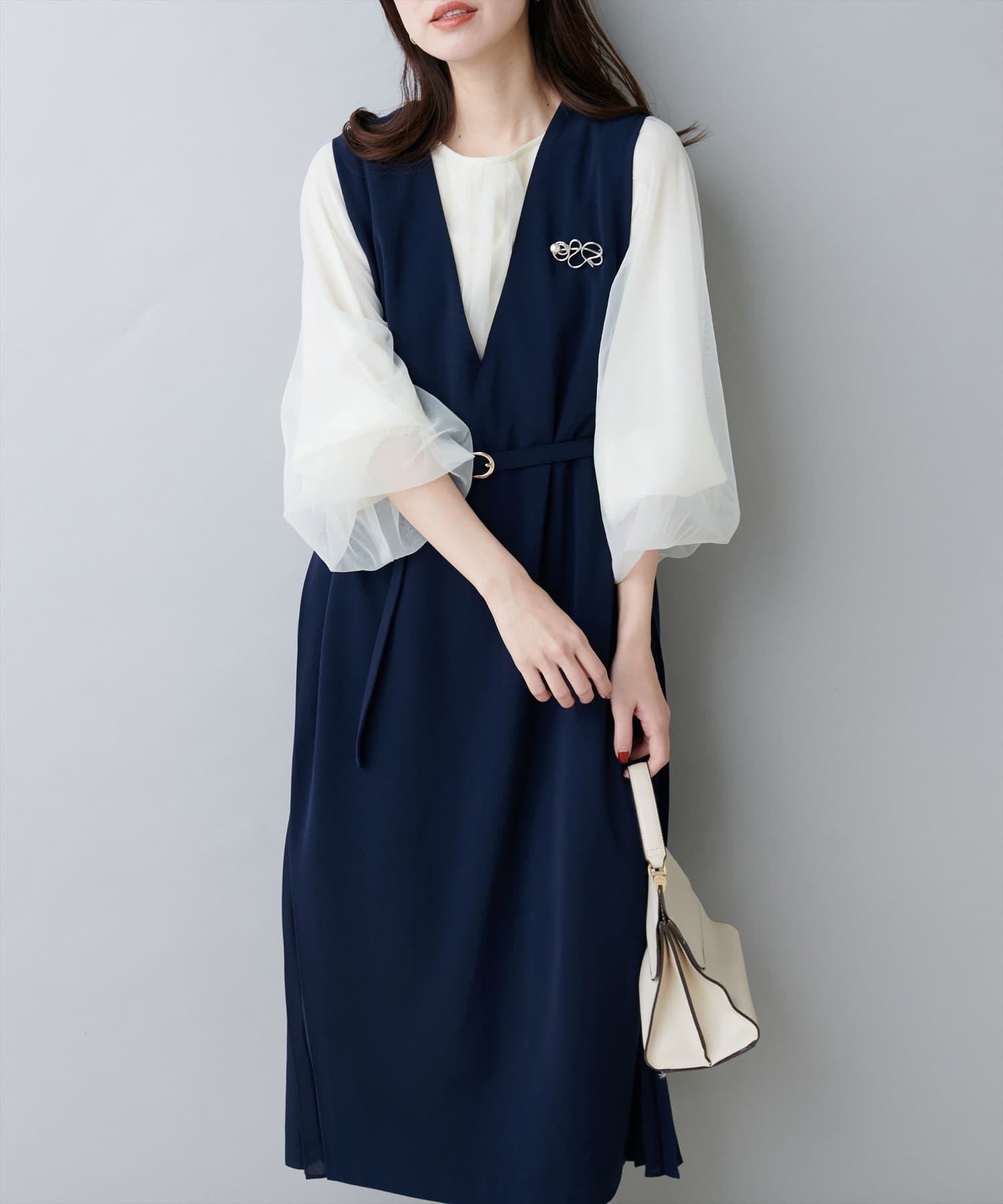 NICE CLAUP / OLIVE des OLIVE OUTLET(ナイスクラップ  / オリーブ デ オリーブ アウトレット) 【natural couture】サイドプリーツジャンスカ