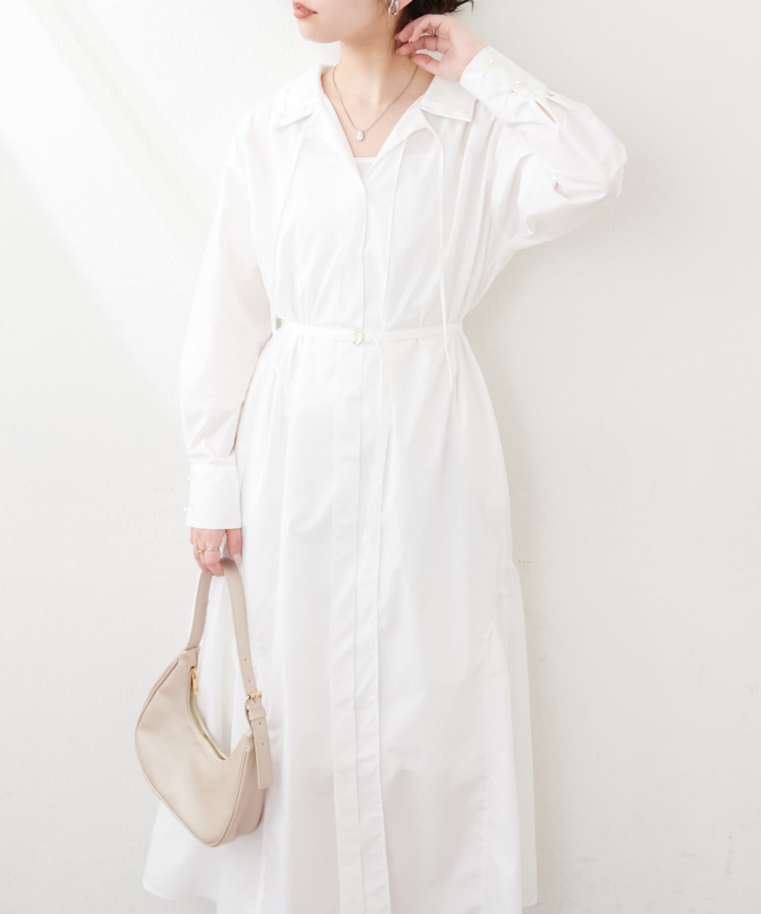 NICE CLAUP / OLIVE des OLIVE OUTLET(ナイスクラップ  / オリーブ デ オリーブ アウトレット) 【natural couture】こだわりマルチWAYシャツワンピ