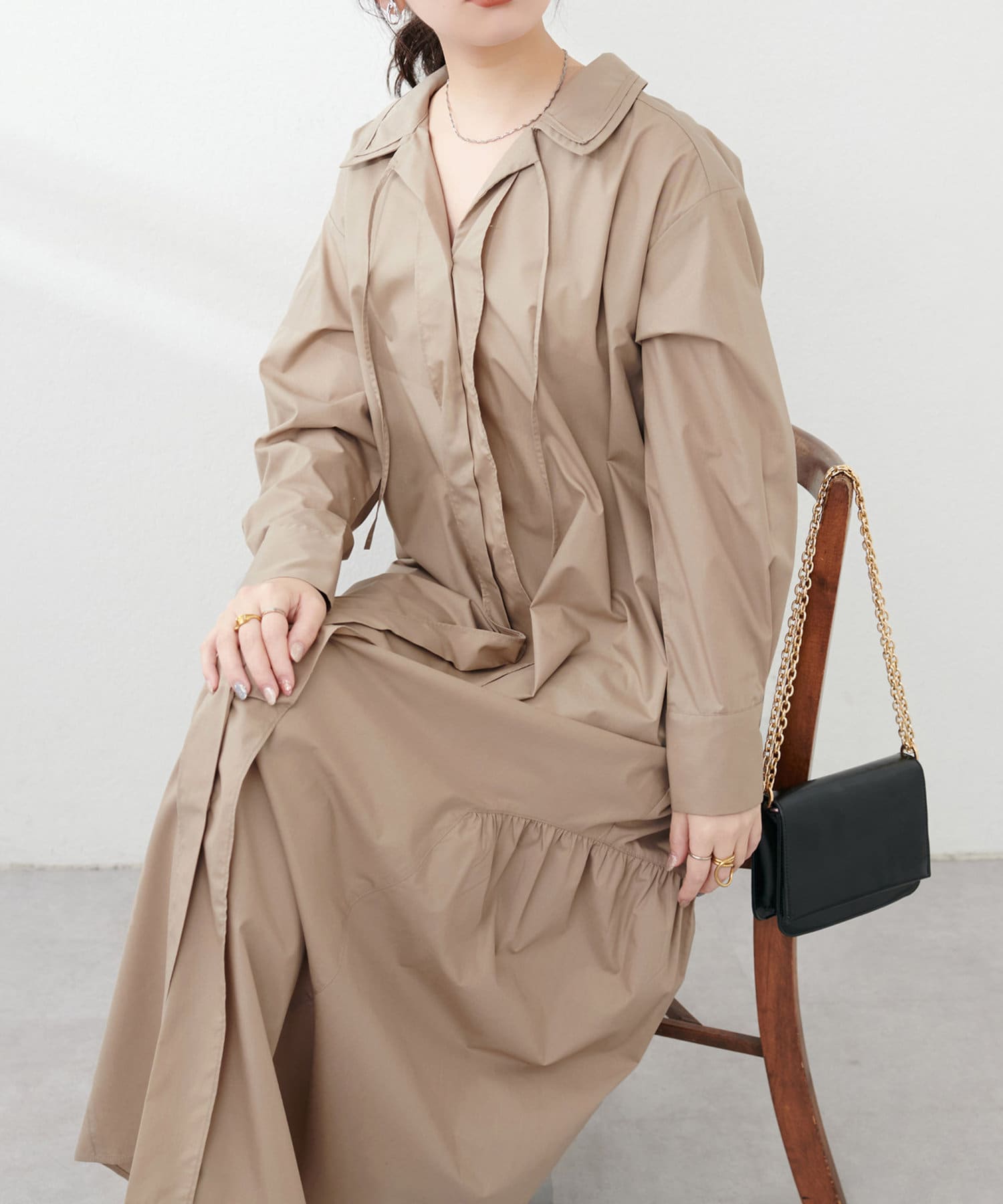 NICE CLAUP / OLIVE des OLIVE OUTLET(ナイスクラップ  / オリーブ デ オリーブ アウトレット) 【natural couture】こだわりマルチWAYシャツワンピ