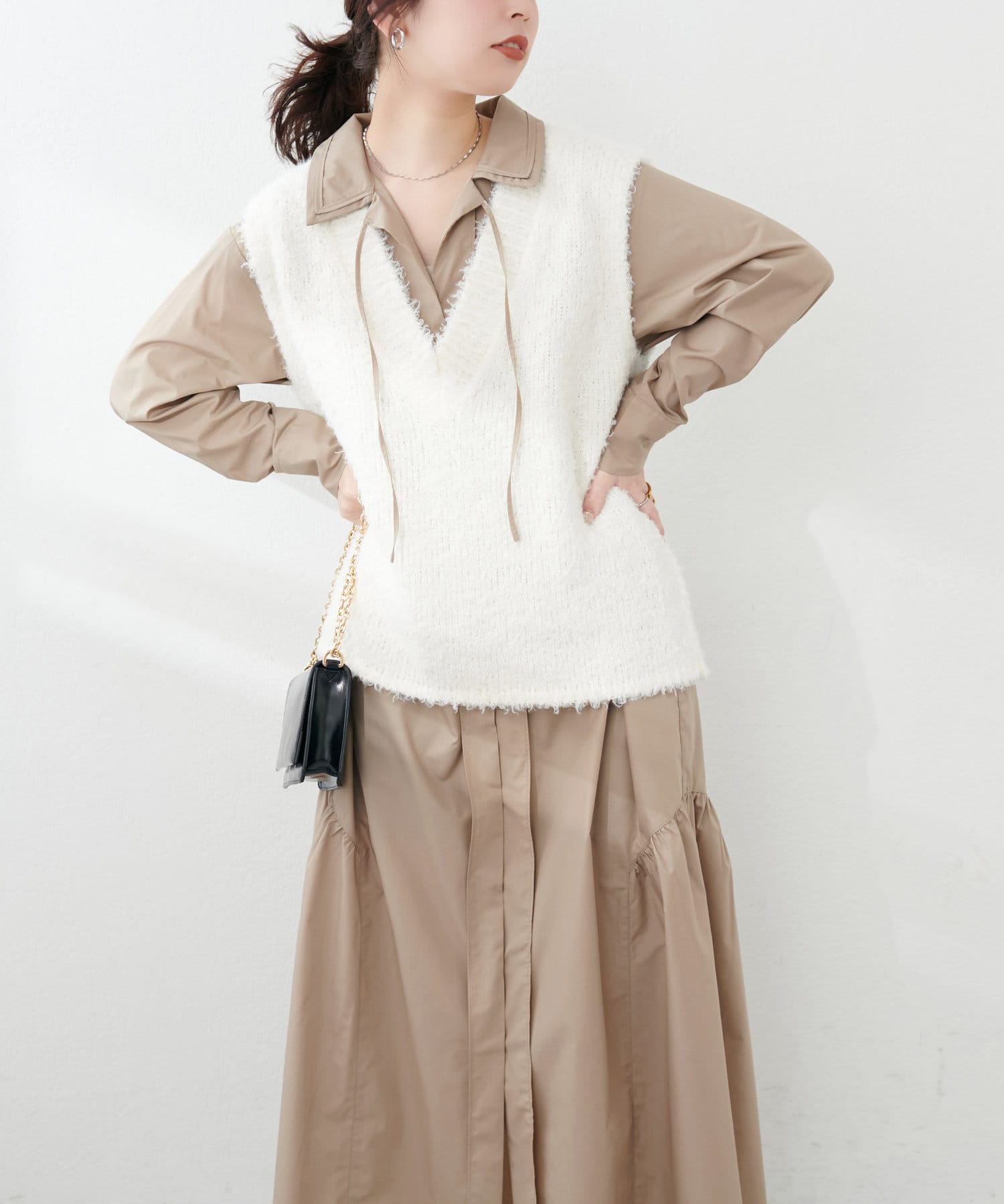 NICE CLAUP / OLIVE des OLIVE OUTLET(ナイスクラップ  / オリーブ デ オリーブ アウトレット) 【natural couture】こだわりマルチWAYシャツワンピ