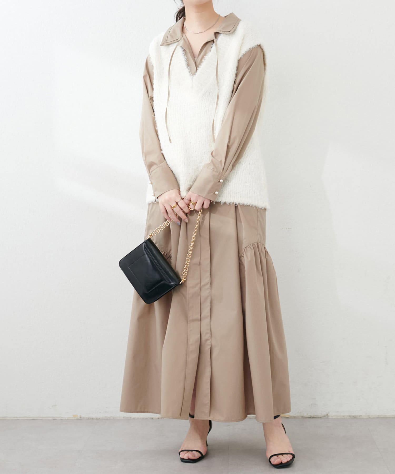 NICE CLAUP / OLIVE des OLIVE OUTLET(ナイスクラップ  / オリーブ デ オリーブ アウトレット) 【natural couture】こだわりマルチWAYシャツワンピ