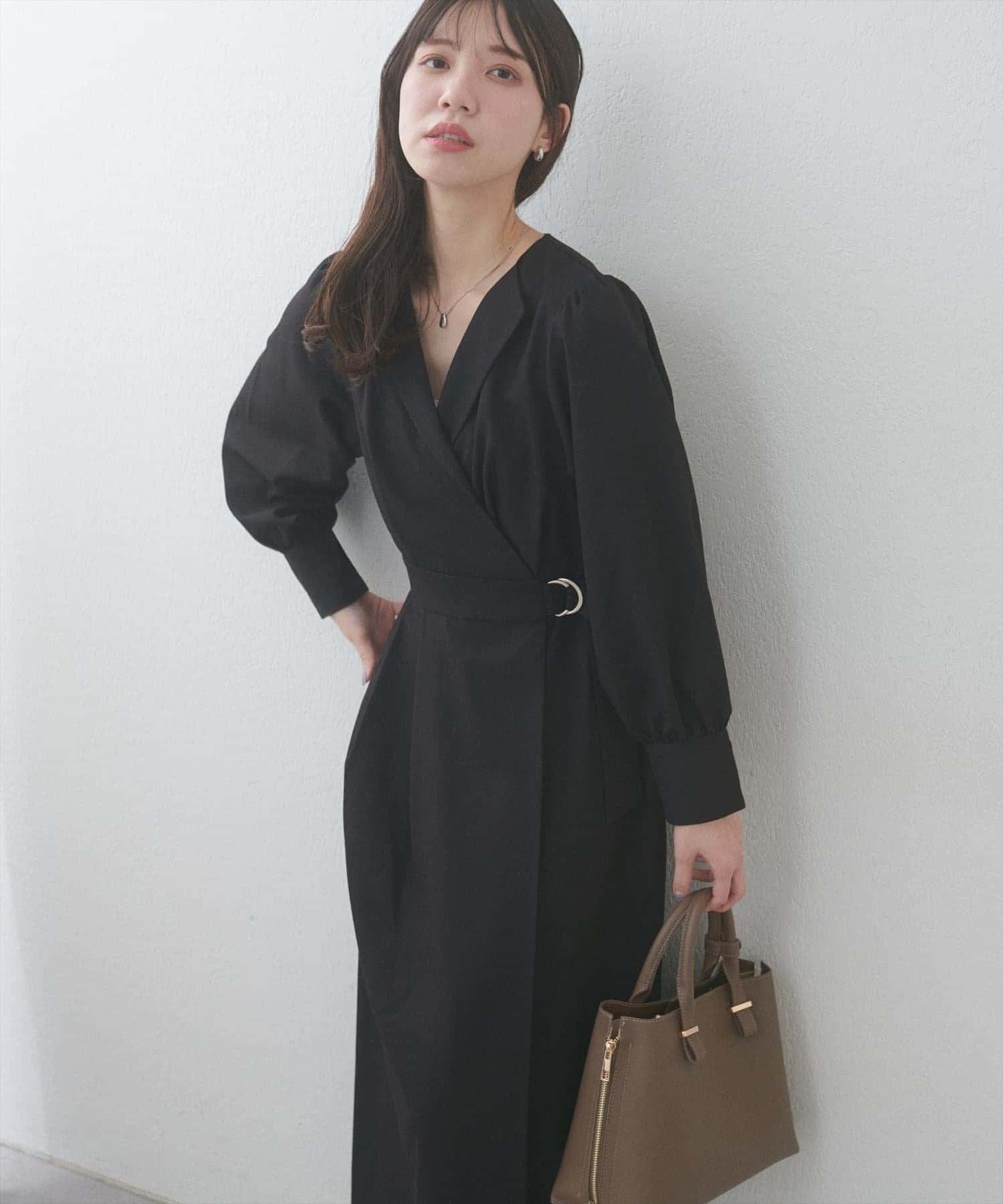 NICE CLAUP / OLIVE des OLIVE OUTLET(ナイスクラップ  / オリーブ デ オリーブ アウトレット) 【natural couture】オープンネックレディワンピース