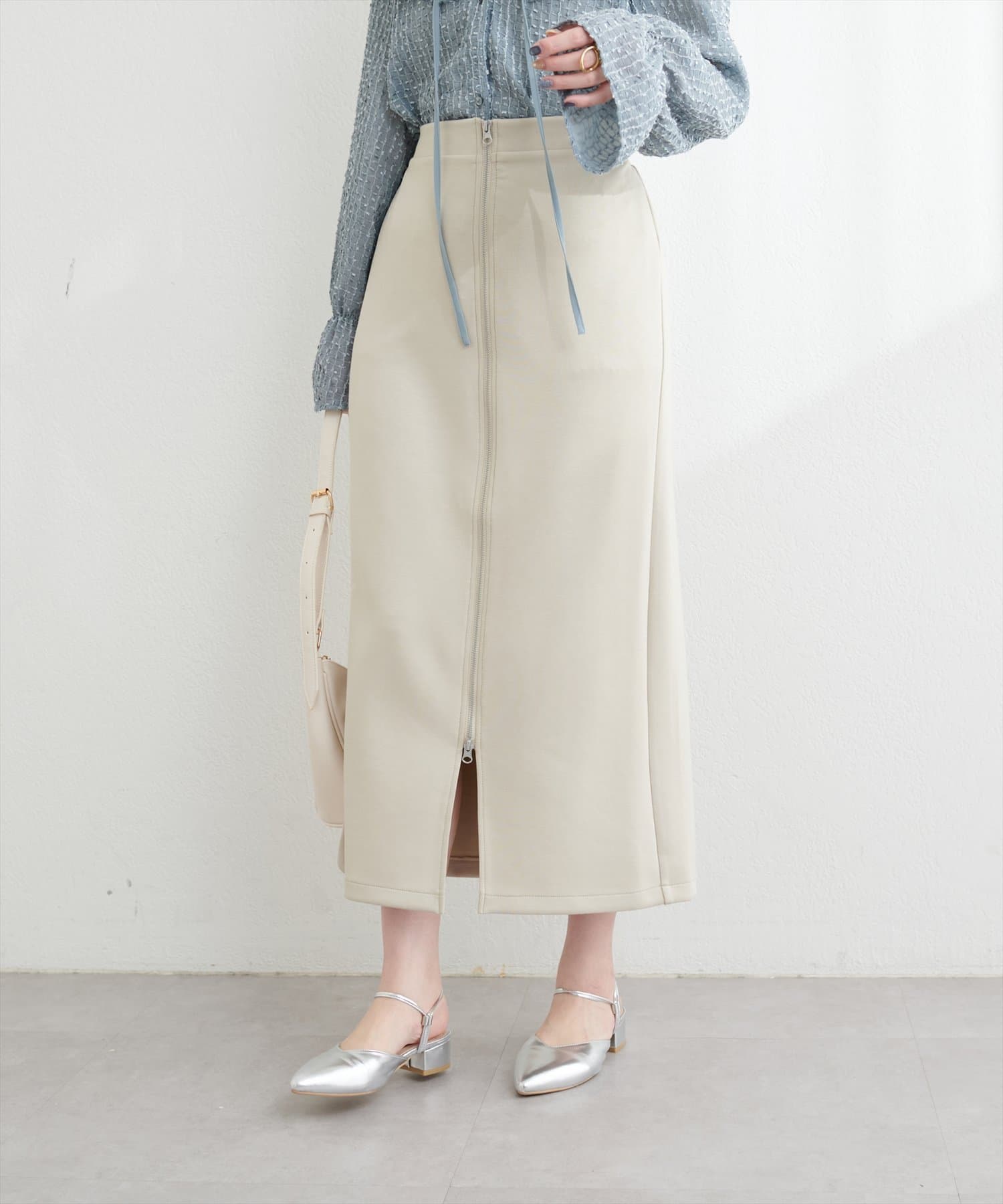 NICE CLAUP / OLIVE des OLIVE OUTLET(ナイスクラップ  / オリーブ デ オリーブ アウトレット) 【natural coutureＷジップカットポンチナロースカート