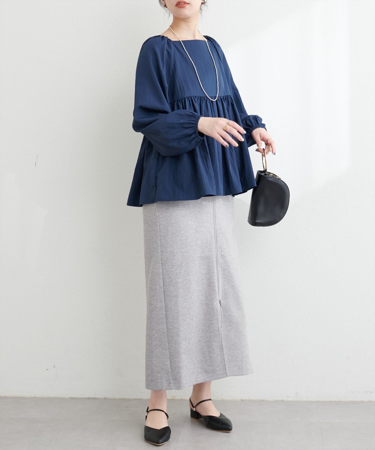 NICE CLAUP / OLIVE des OLIVE OUTLET(ナイスクラップ  / オリーブ デ オリーブ アウトレット) 【natural coutureＷジップカットポンチナロースカート