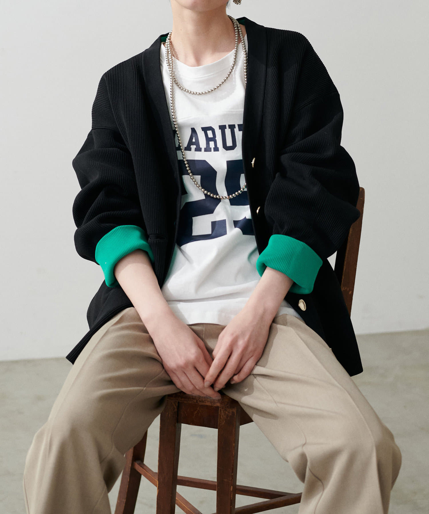 NICE CLAUP / OLIVE des OLIVE OUTLET(ナイスクラップ  / オリーブ デ オリーブ アウトレット) 【LARUTA】LARUTA25:7分袖２WAYロゴロンT